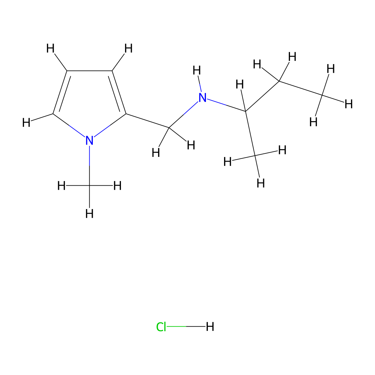 (Butan-2-yl)[(1-methyl-1H-pyrrol-2-yl)methyl]amine hydrochloride molecular structure, CAS 1158771-11-9