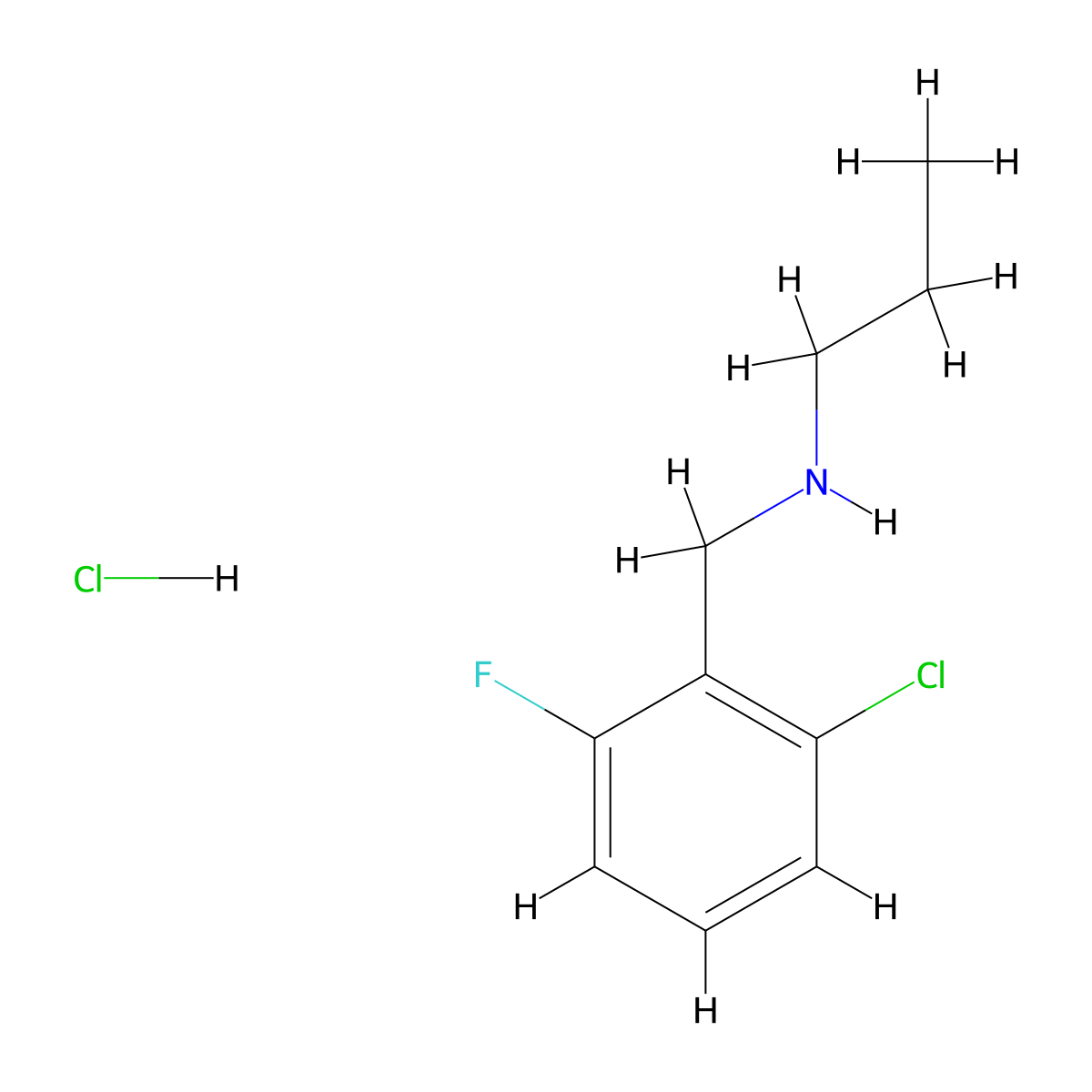 [(2-Chloro-6-fluorophenyl)methyl](propyl)amine hydrochloride molecular structure, CAS 1158771-51-7