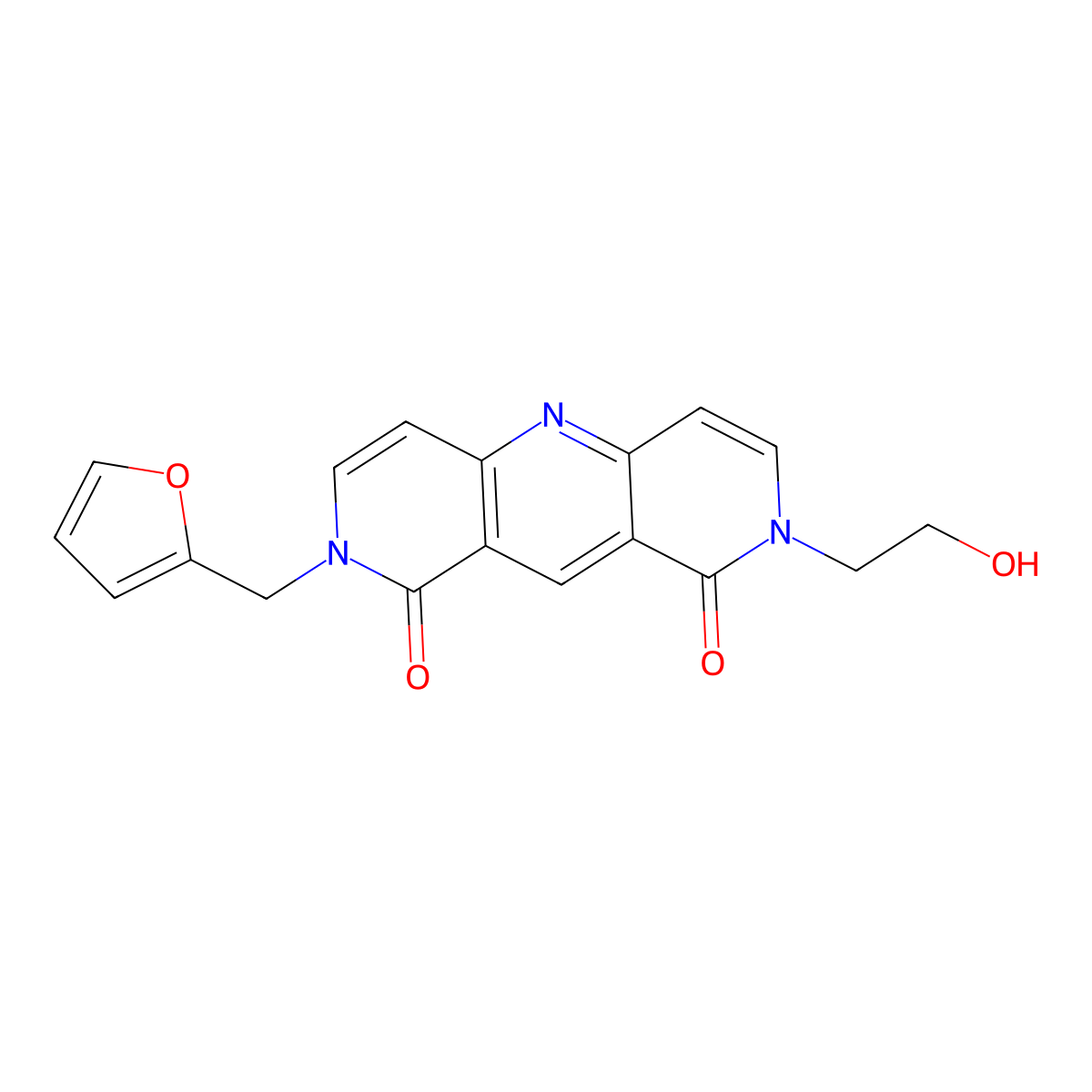2-(2-furylmethyl)-8-(2-hydroxyethyl)pyrido[4,3-b][1,6]naphthyridine-1,9(2H,8H)-dione molecular structure, CAS 1158772-50-9