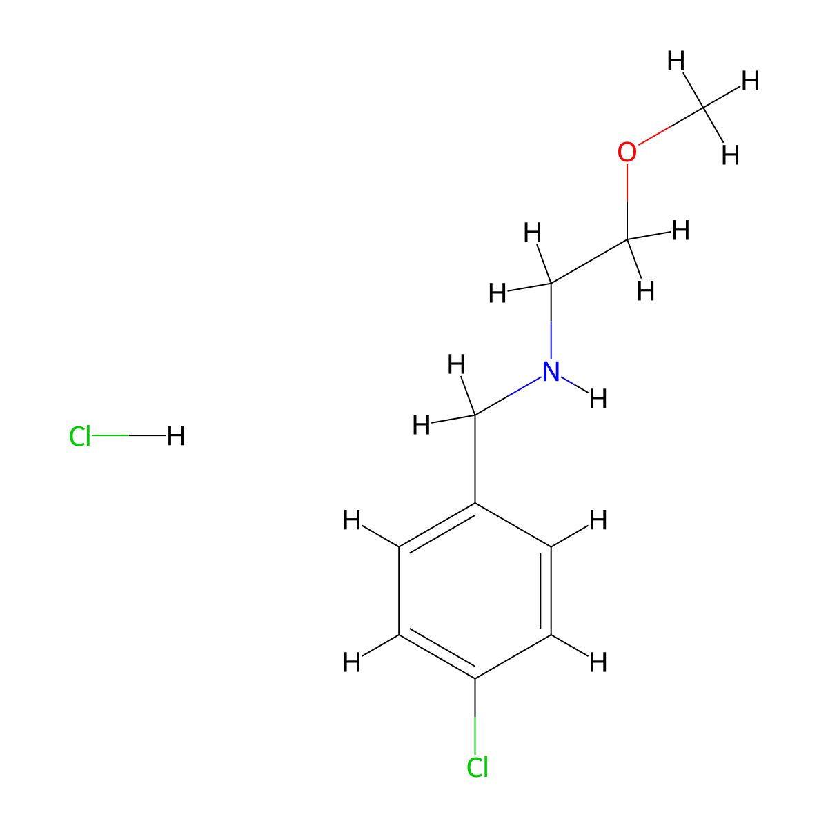 N-(4-Chlorobenzyl)-2-methoxyethanamine hydrochloride molecular structure, CAS 1158772-73-6