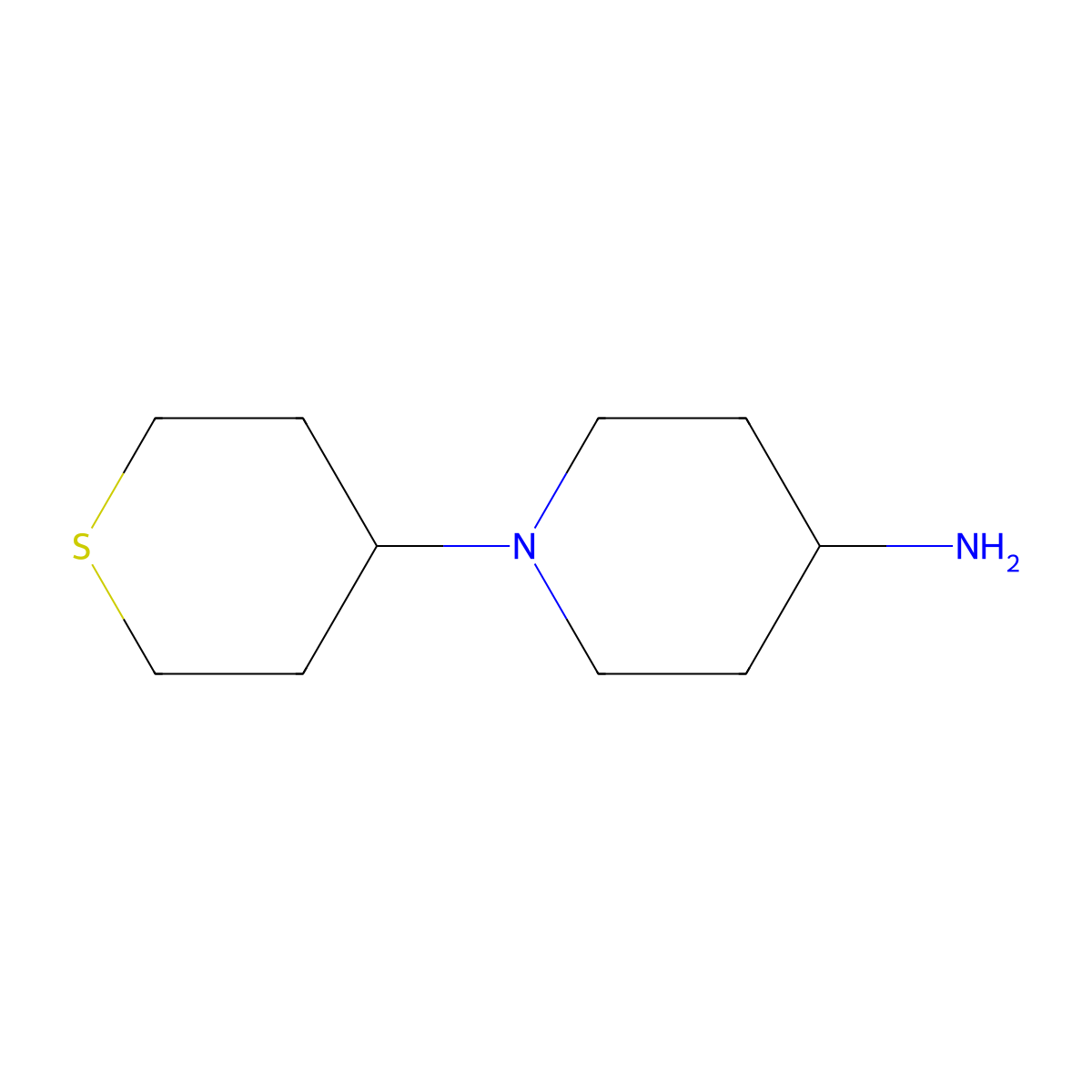 1-(tetrahydro-2H-thiopyran-4-yl)piperidin-4-amine molecular structure, CAS 1158774-67-4
