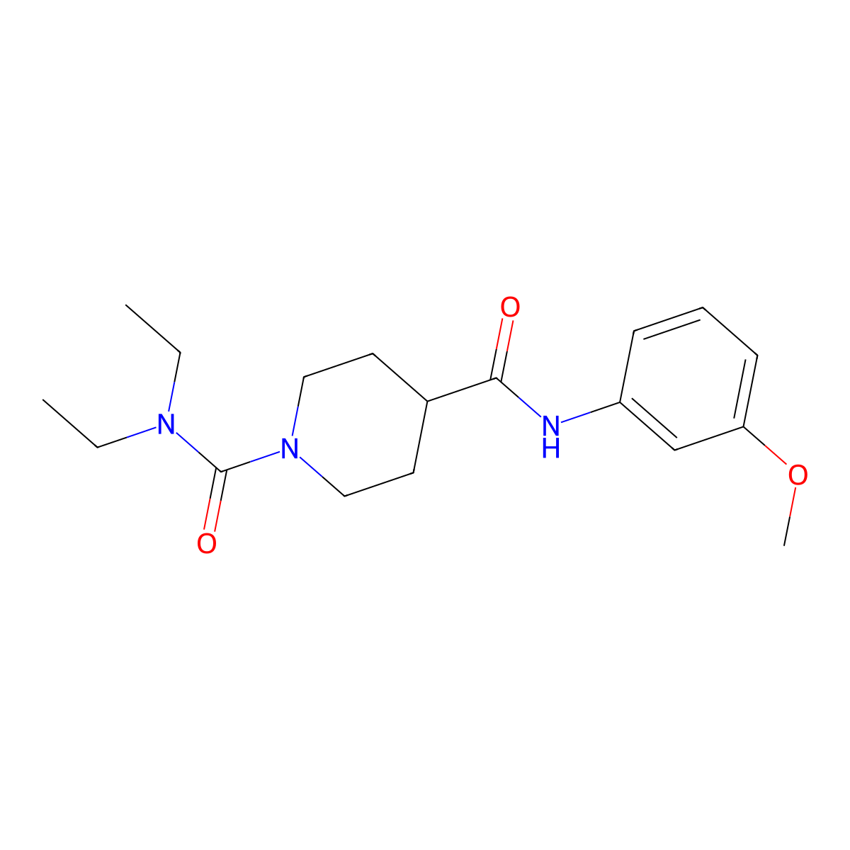 N~1~,N~1~-diethyl-N~4~-(3-methoxyphenyl)piperidine-1,4-dicarboxamide molecular structure, CAS 1158774-71-0