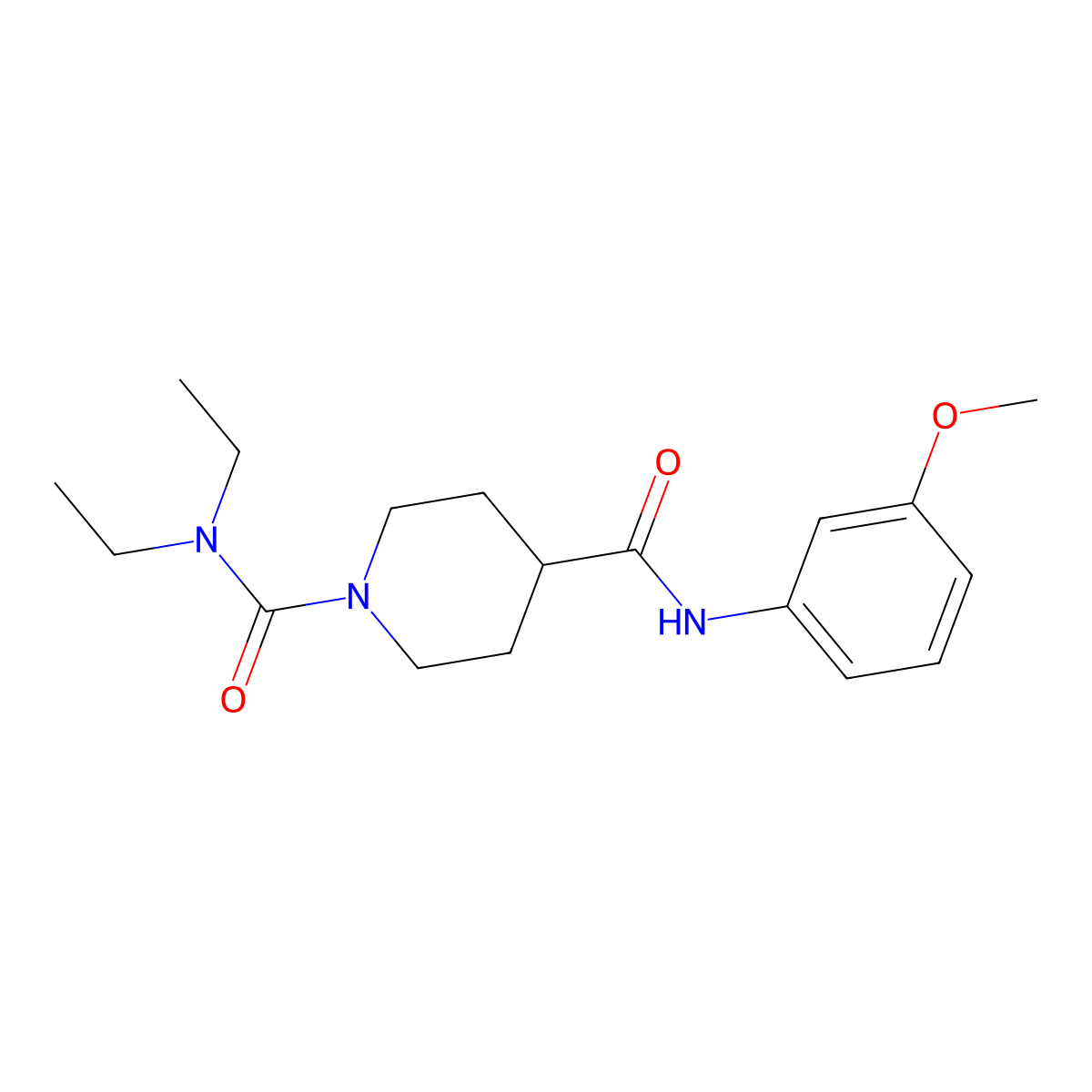N~1~,N~1~-diethyl-N~4~-(3-methoxyphenyl)piperidine-1,4-dicarboxamide molecular structure, CAS 1158774-71-0