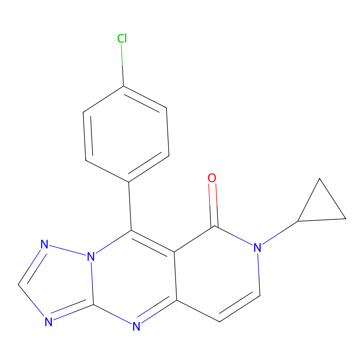 9-(4-chlorophenyl)-7-cyclopropylpyrido[4,3-d][1,2,4]triazolo[1,5-a]pyrimidin-8(7H)-one molecular structure, CAS 1158775-80-4
