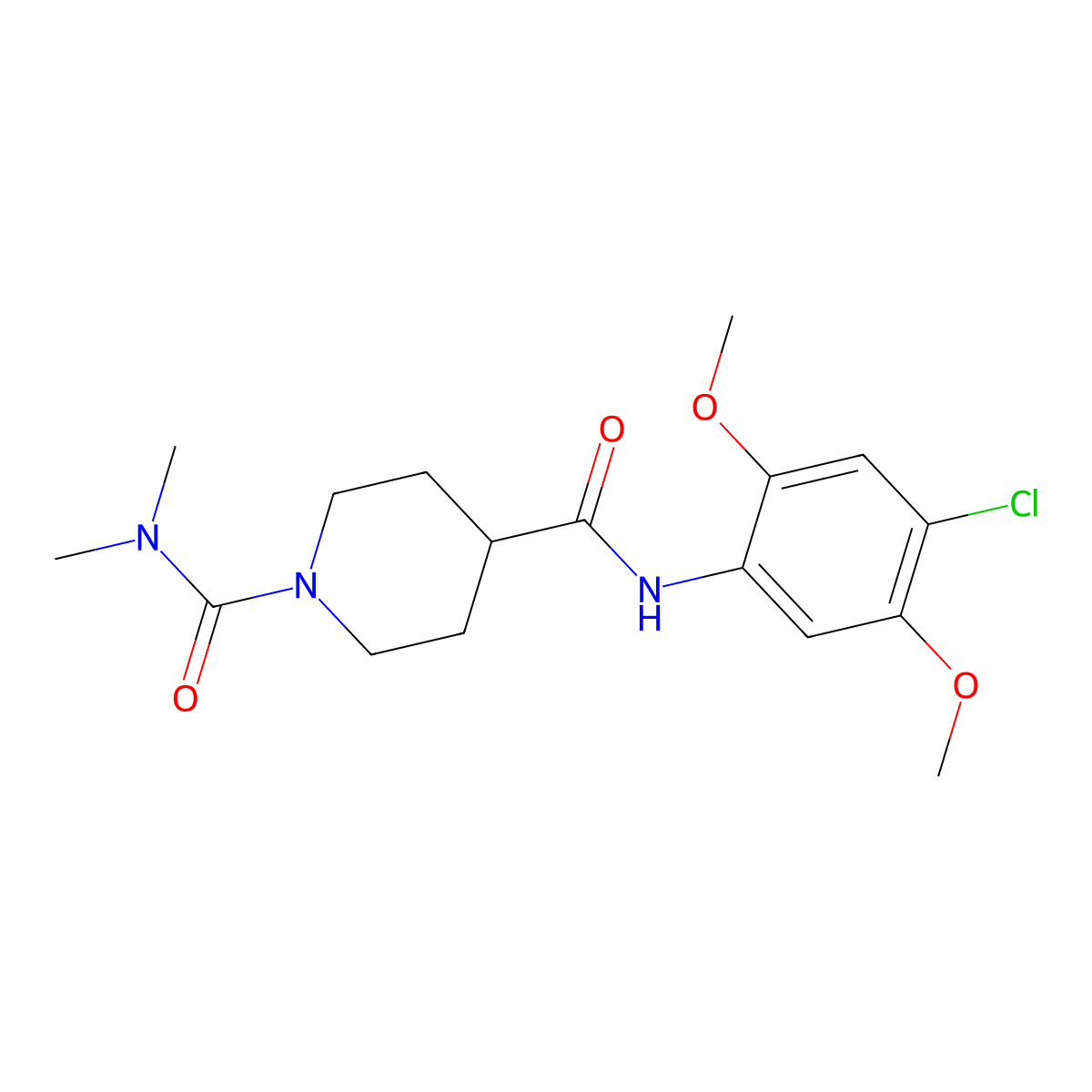 N~4~-(4-chloro-2,5-dimethoxyphenyl)-N~1~,N~1~-dimethylpiperidine-1,4-dicarboxamide molecular structure, CAS 1158775-89-3