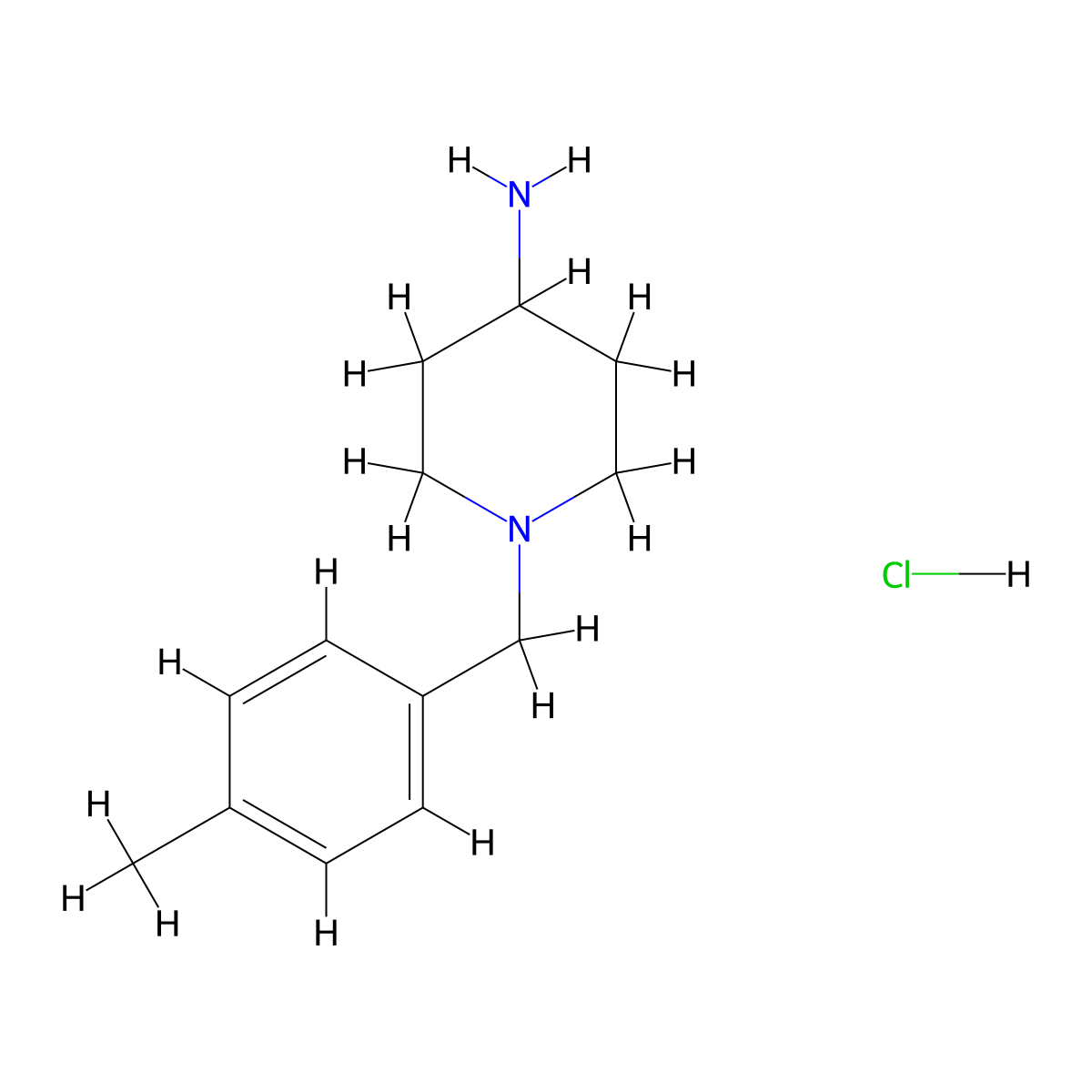 1-(4-Methylbenzyl)piperidin-4-amine hydrochloride molecular structure, CAS 1158779-16-8