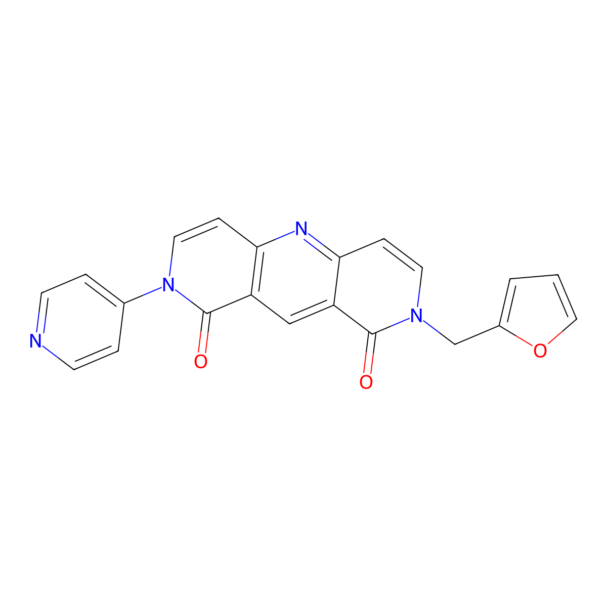2-(2-furylmethyl)-8-(4-pyridyl)pyrido[4,3-b][1,6]naphthyridine-1,9(2H,8H)-dione molecular structure, CAS 1158779-17-9