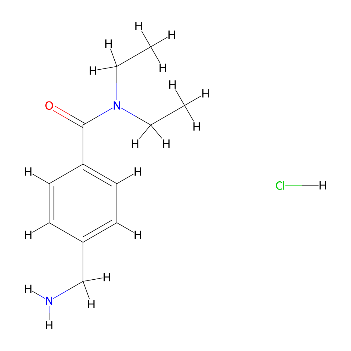 4-(aminomethyl)-N,N-diethylbenzamide hydrochloride molecular structure, CAS 1158780-08-5