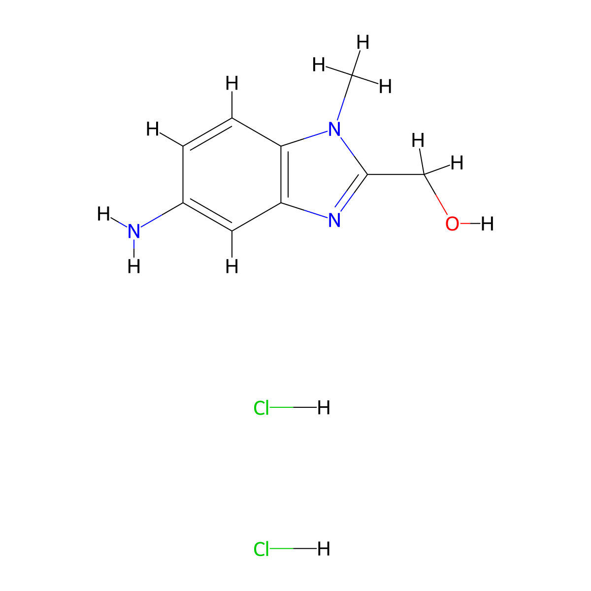 (5-Amino-1-methyl-1h-benzoimidazol-2-yl)-methanol dihydrochloride molecular structure, CAS 1158781-00-0