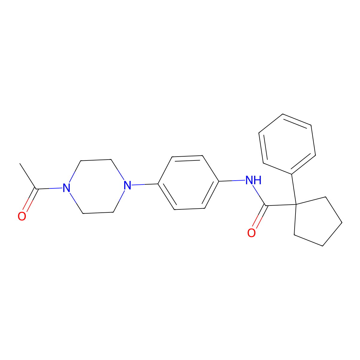 N-[4-(4-acetyl-1-piperazinyl)phenyl]-1-phenylcyclopentanecarboxamide molecular structure, CAS 1158781-22-6