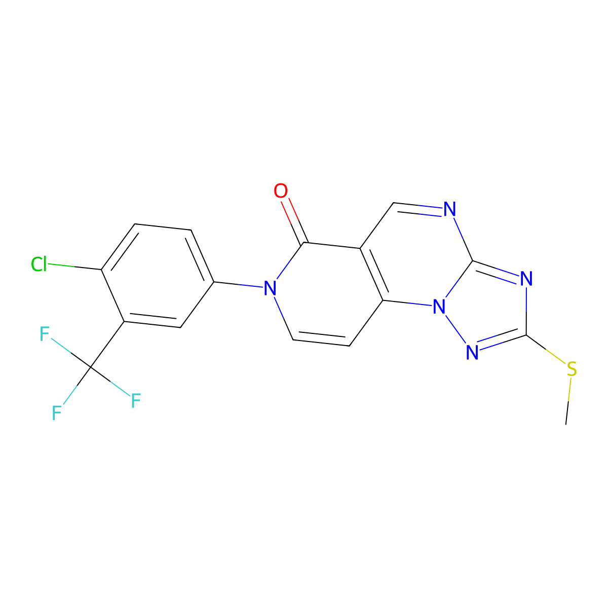7-[4-chloro-3-(trifluoromethyl)phenyl]-2-(methylthio)pyrido[3,4-e][1,2,4]triazolo[1,5-a]pyrimidin-6(7H)-one molecular structure, CAS 1158781-32-8