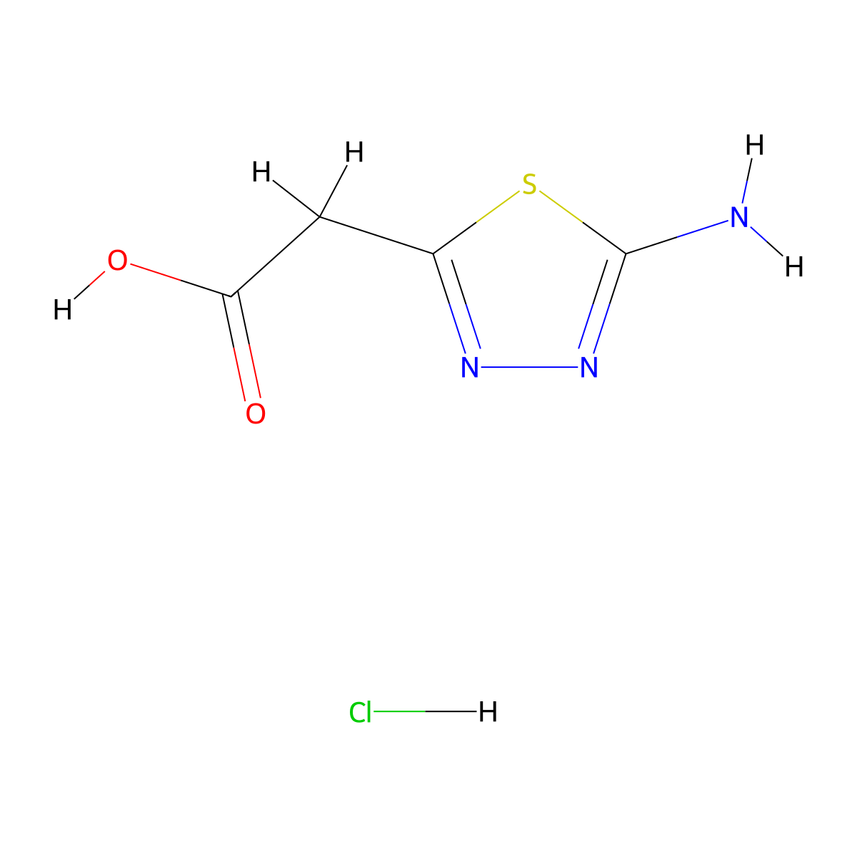 2-(5-Amino-1,3,4-thiadiazol-2-yl)acetic acid hydrochloride molecular structure, CAS 1158781-57-7