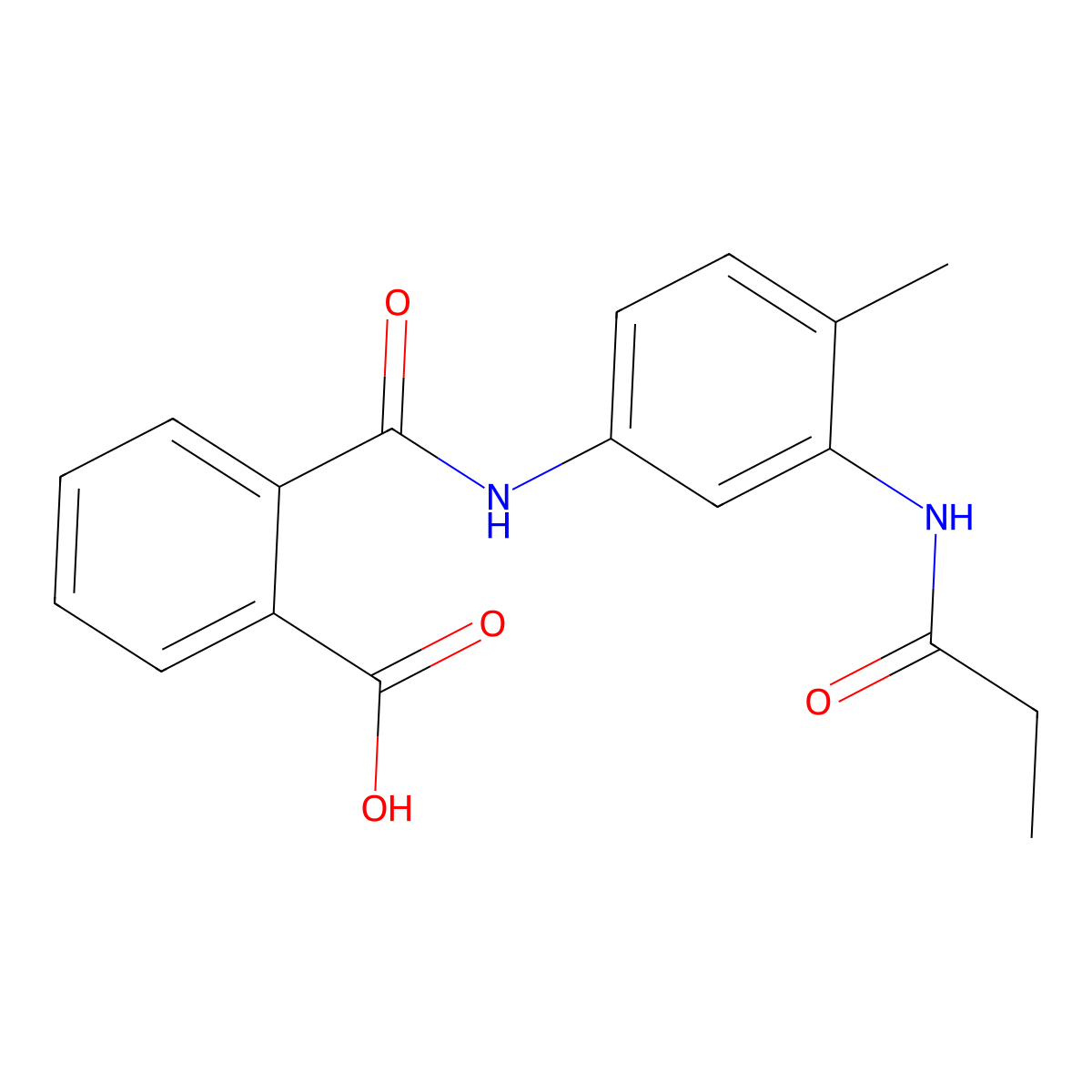 2-{[4-Methyl-3-(propanoylamino)phenyl]carbamoyl}benzoic acid molecular structure, CAS 1158782-15-0