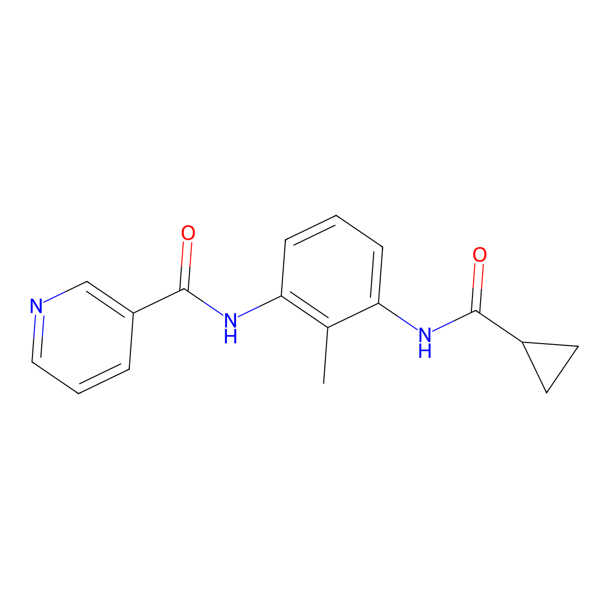 N-{3-[(cyclopropylcarbonyl)amino]-2-methylphenyl}nicotinamide molecular structure, CAS 1158783-55-1