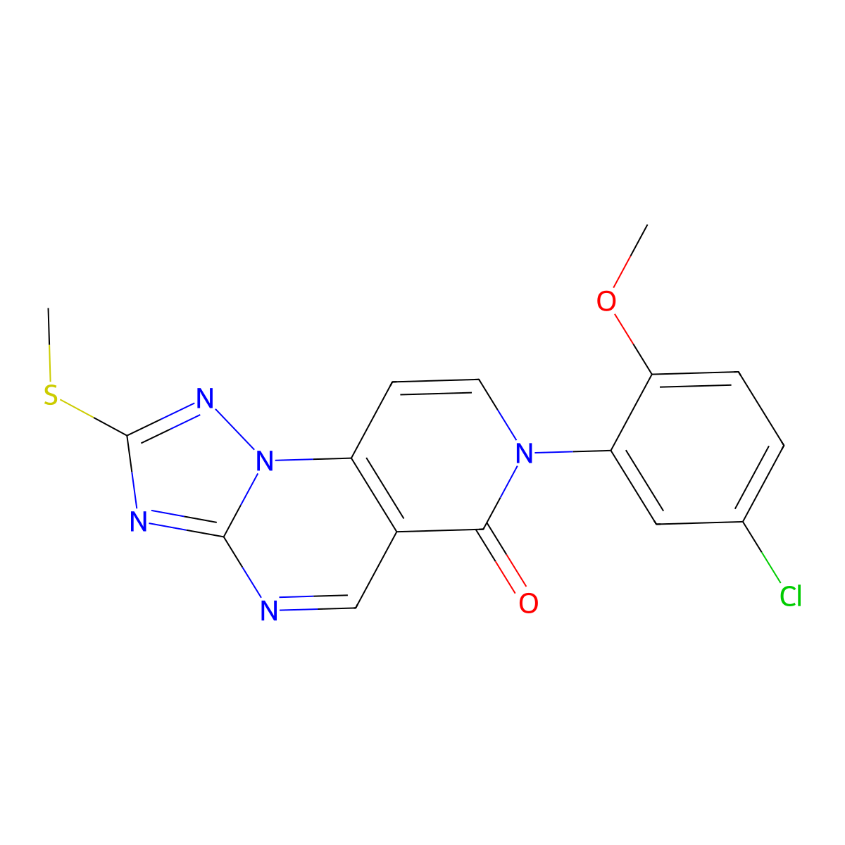 7-(5-chloro-2-methoxyphenyl)-2-(methylsulfanyl)pyrido[3,4-e][1,2,4]triazolo[1,5-a]pyrimidin-6(7H)-one molecular structure, CAS 1158784-10-1