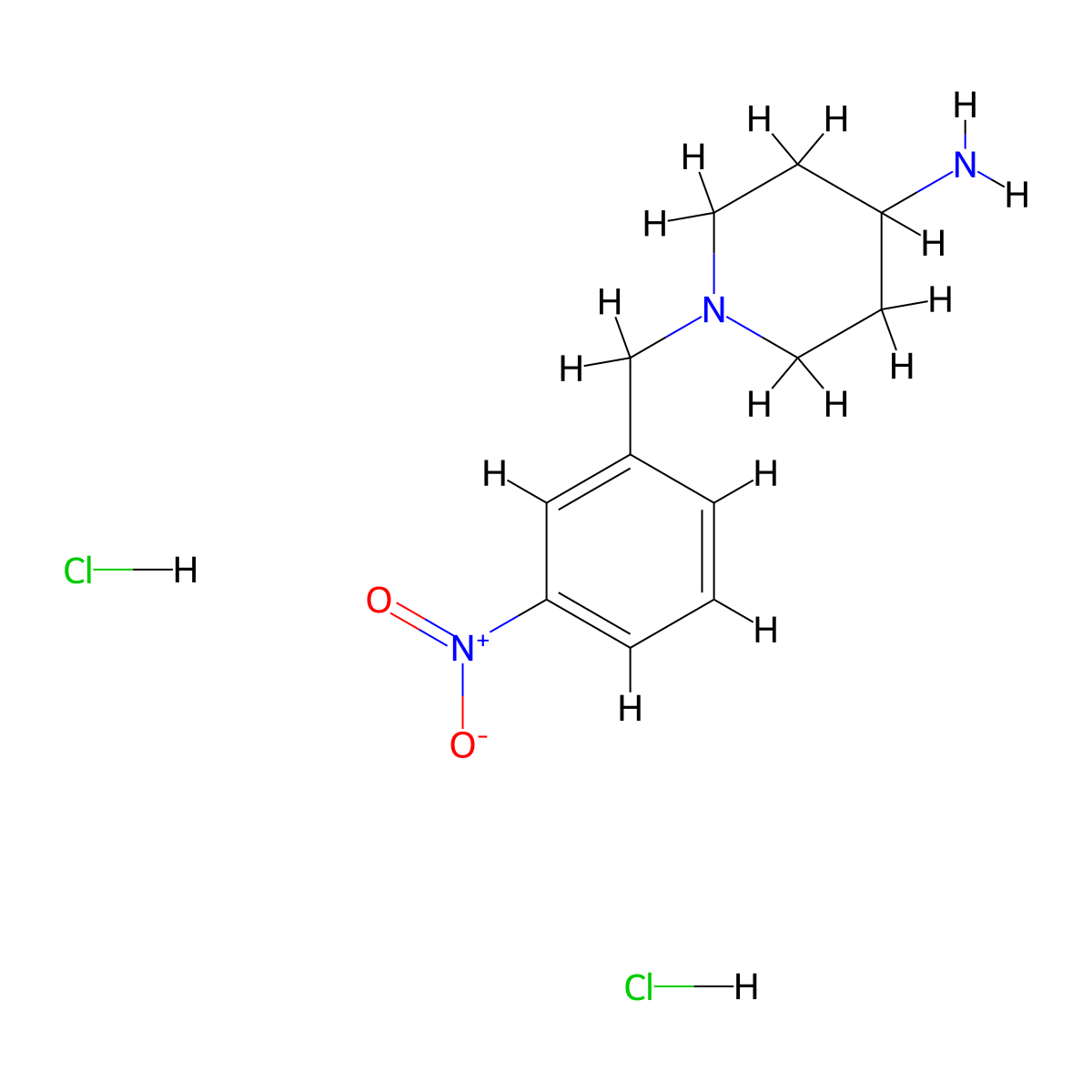 1-(3-Nitrobenzyl)piperidin-4-amine dihydrochloride molecular structure, CAS 1158785-53-5