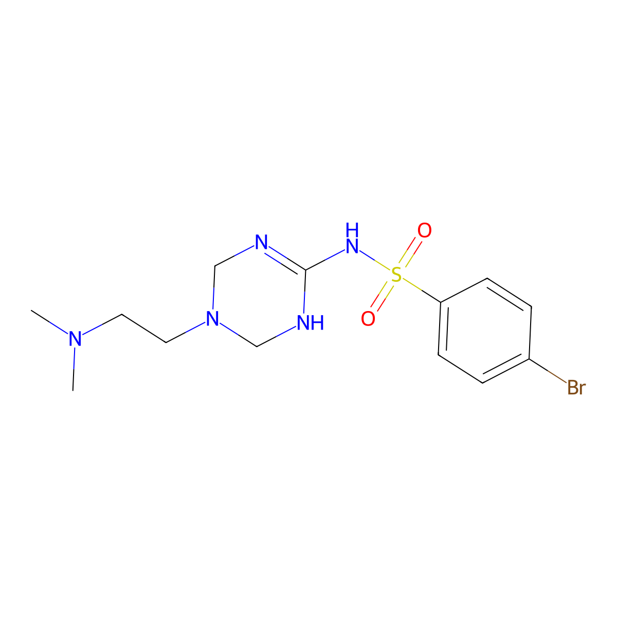 4-bromo-N-{5-[2-(dimethylamino)ethyl]-1,4,5,6-tetrahydro-1,3,5-triazin-2-yl}benzenesulfonamide molecular structure, CAS 1158786-69-6