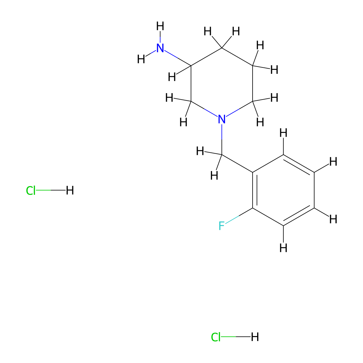 1-(2-Fluorobenzyl)piperidin-3-amine dihydrochloride molecular structure, CAS 1158786-91-4