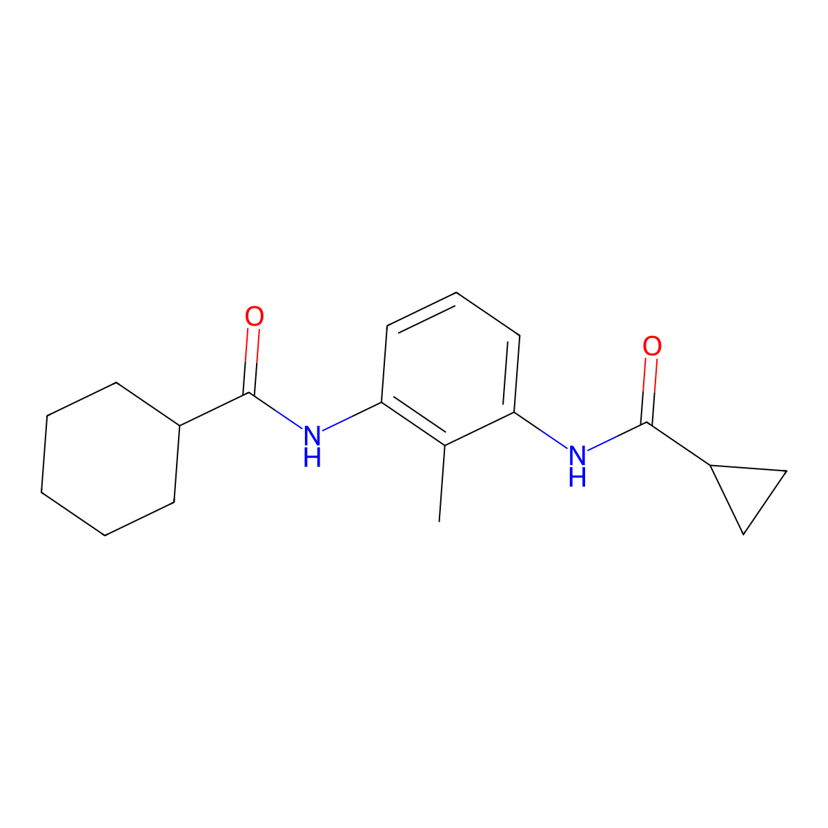 N-{3-[(cyclopropylcarbonyl)amino]-2-methylphenyl}cyclohexanecarboxamide molecular structure, CAS 1158790-83-0