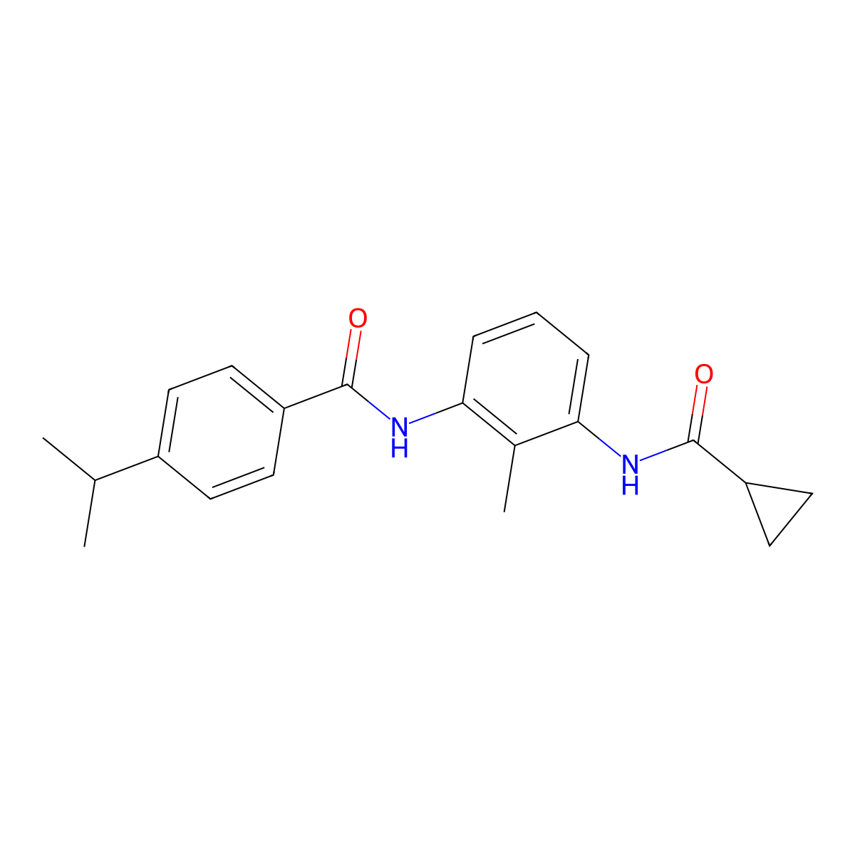 N-{3-[(cyclopropylcarbonyl)amino]-2-methylphenyl}-4-isopropylbenzamide molecular structure, CAS 1158790-97-6
