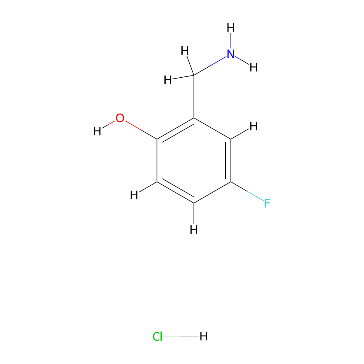 2-(Aminomethyl)-4-fluorophenol hydrochloride molecular structure, CAS 1158791-48-0
