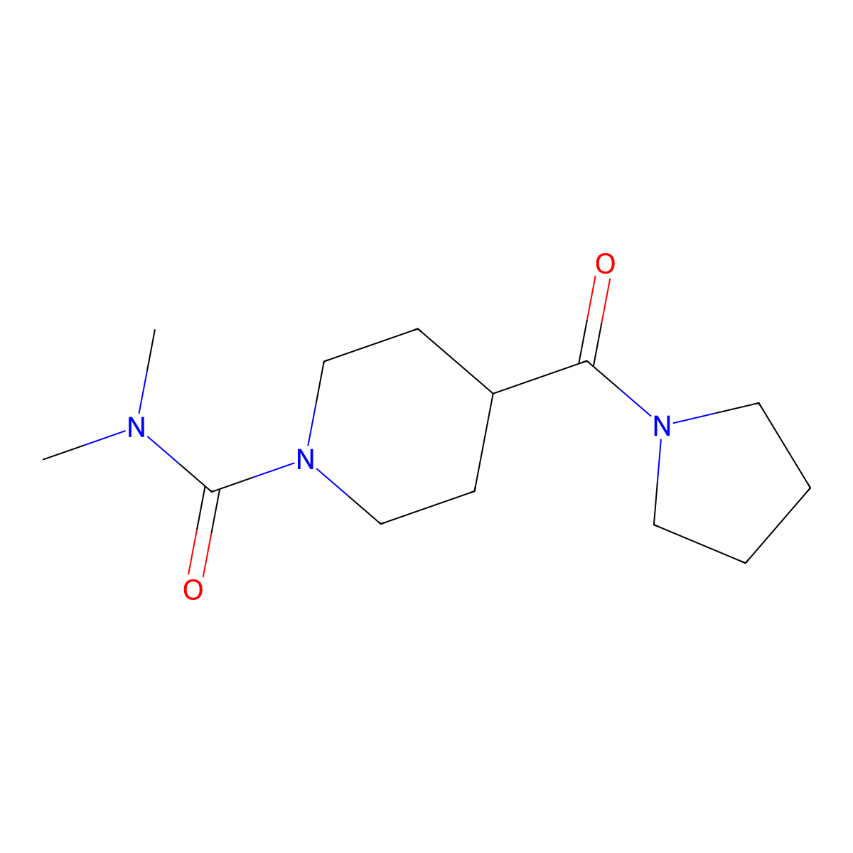 N,N-dimethyl-4-(pyrrolidin-1-ylcarbonyl)piperidine-1-carboxamide molecular structure, CAS 1158791-49-1