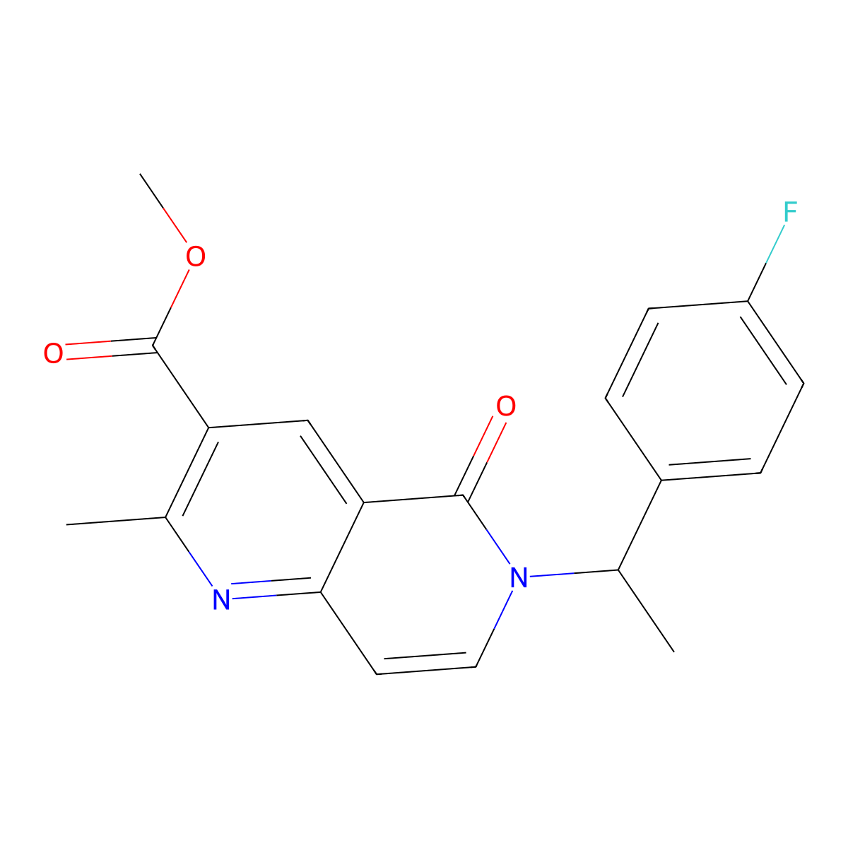 Methyl 6-[1-(4-fluorophenyl)ethyl]-2-methyl-5-oxo-5,6-dihydro-1,6-naphthyridine-3-carboxylate molecular structure, CAS 1158792-22-3
