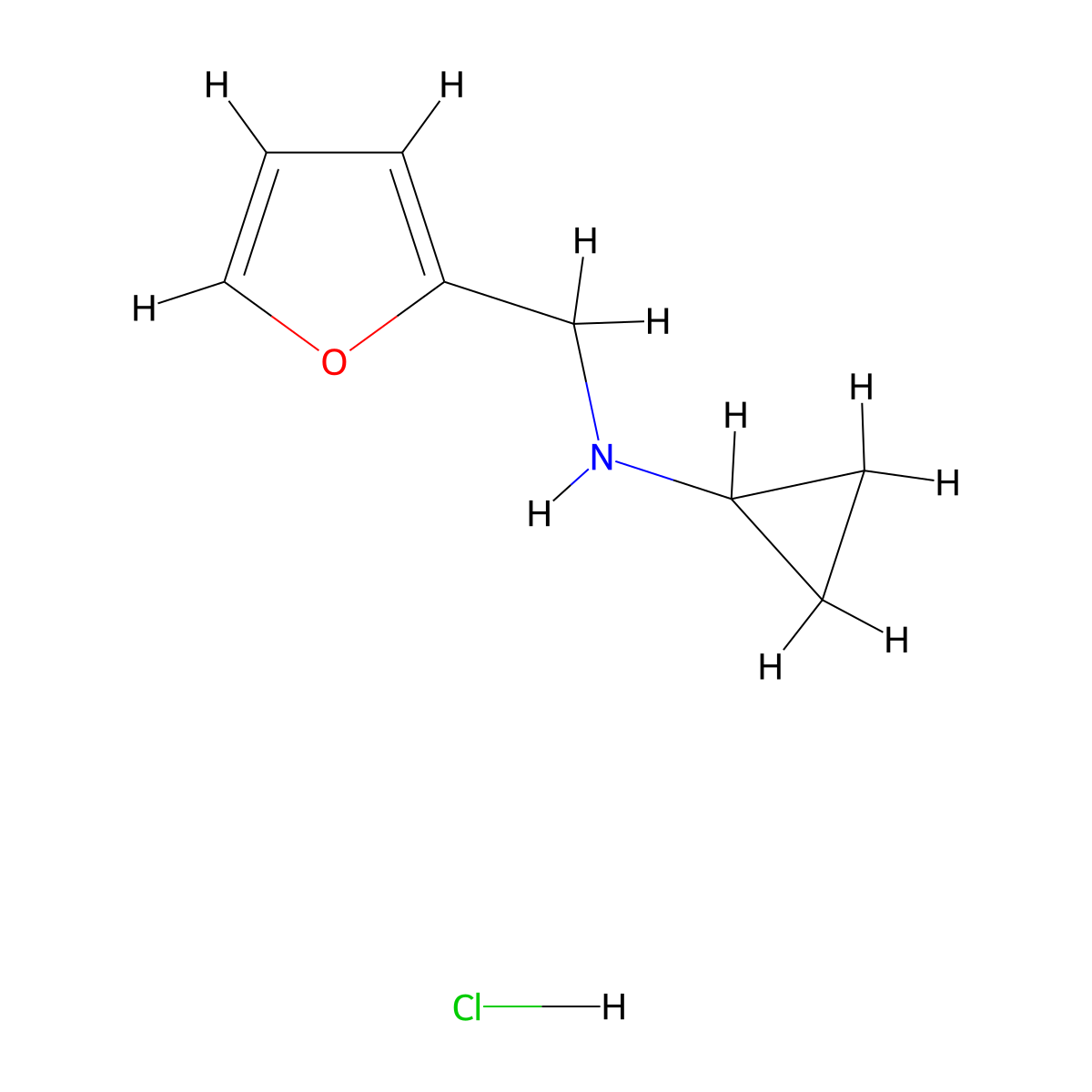 N-[(furan-2-yl)methyl]cyclopropanaminehydrochloride molecular structure, CAS 1158792-37-0