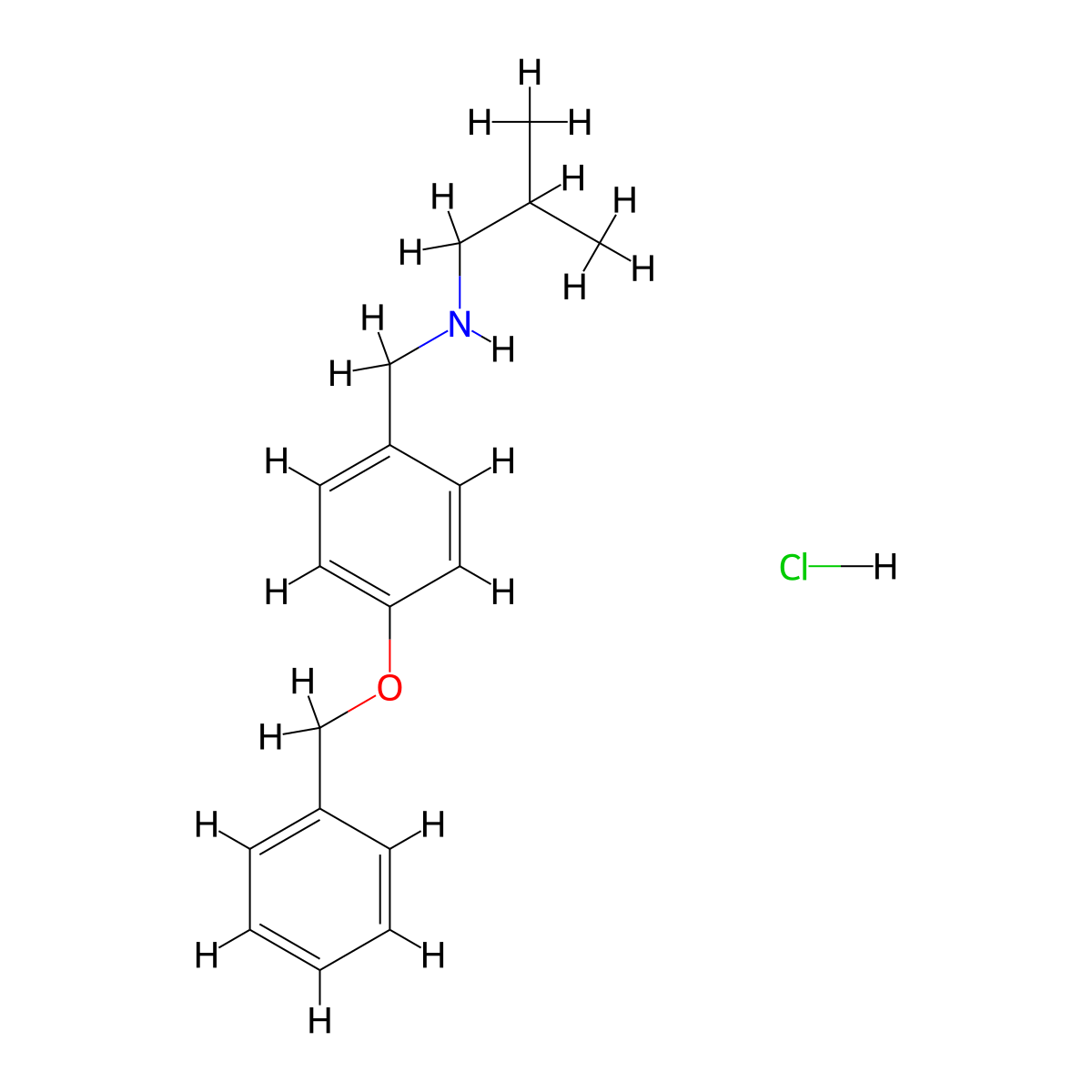 {[4-(Benzyloxy)phenyl]methyl}(2-methylpropyl)amine hydrochloride molecular structure, CAS 1158792-89-2
