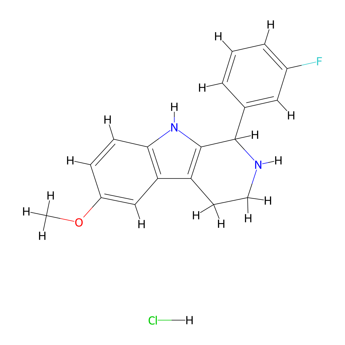 1-(3-Fluorophenyl)-6-methoxy-1H,2H,3H,4H,9H-pyrido[3,4-B]indole hydrochloride molecular structure, CAS 1158793-60-2