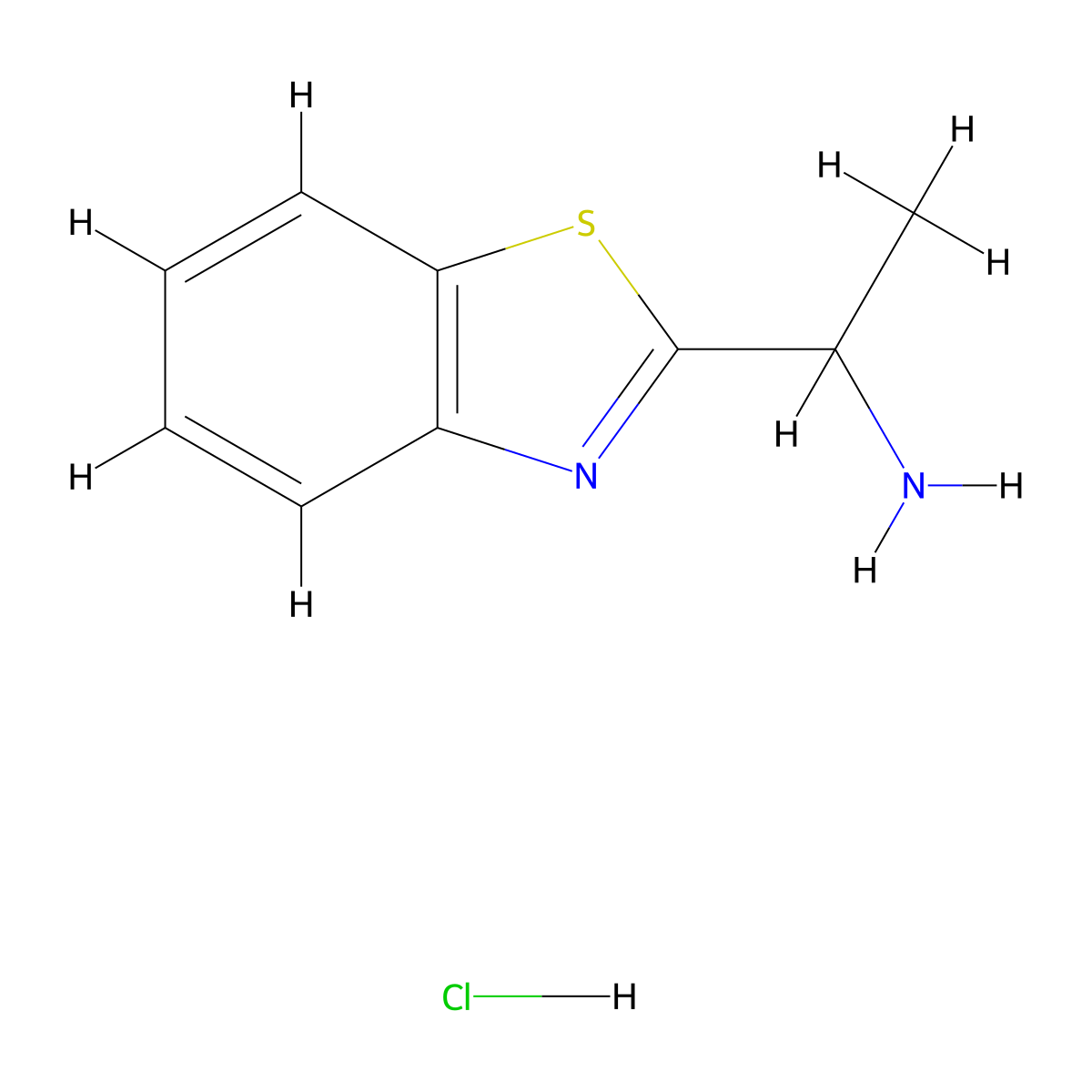 1-(1,3-Benzothiazol-2-yl)ethanamine hydrochloride molecular structure, CAS 1158794-11-6