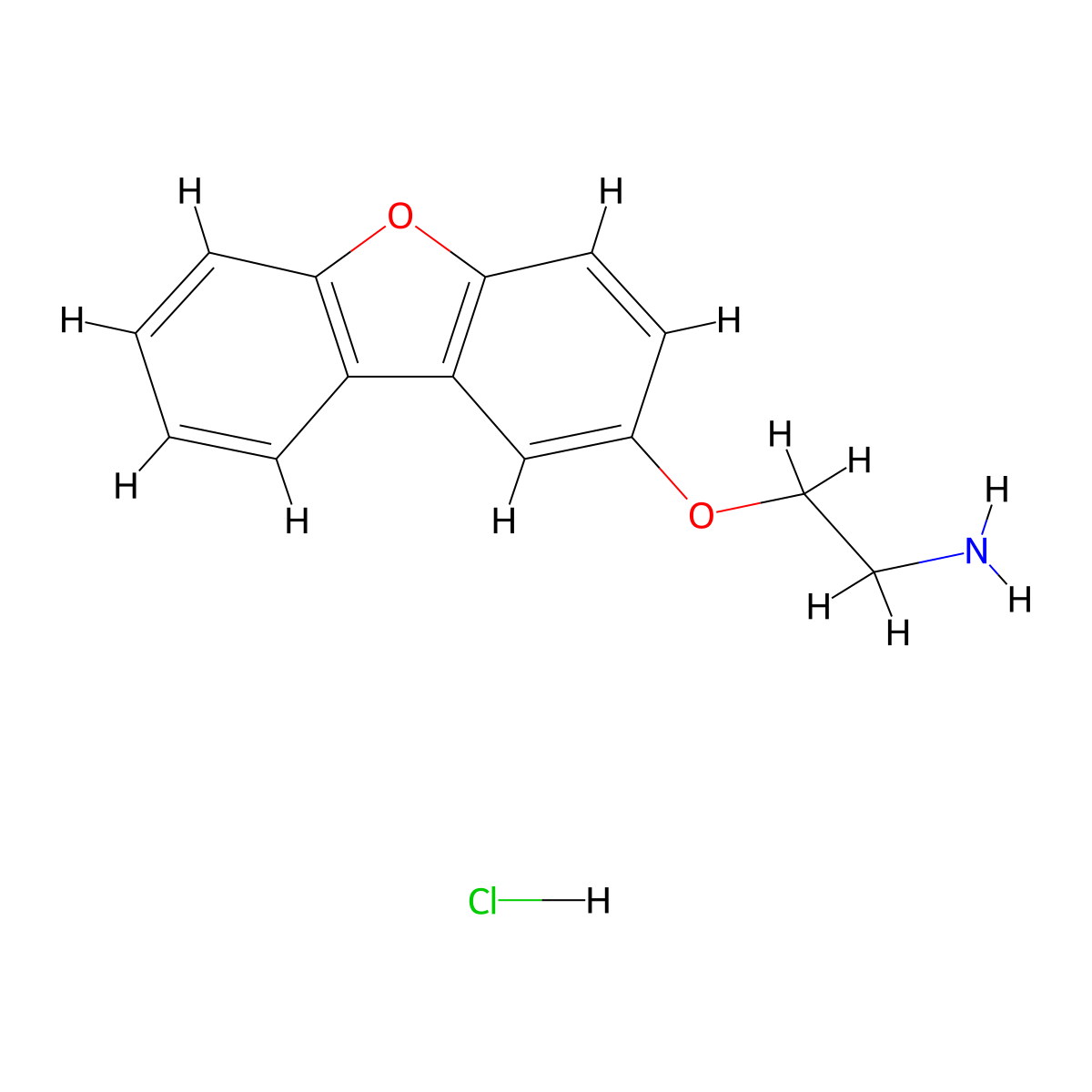 Ethanamine, 2-(2-dibenzofuranyloxy)-, hydrochloride molecular structure, CAS 1158794-31-0