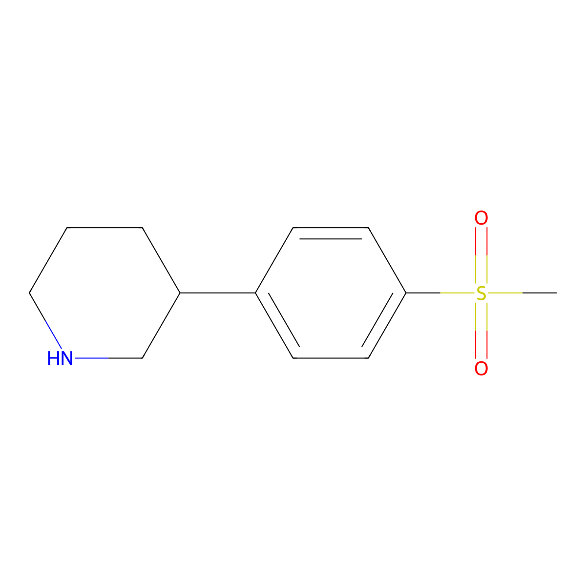 3-(4-Methanesulfonyl-phenyl)-piperidine molecular structure, CAS 1158805-24-3