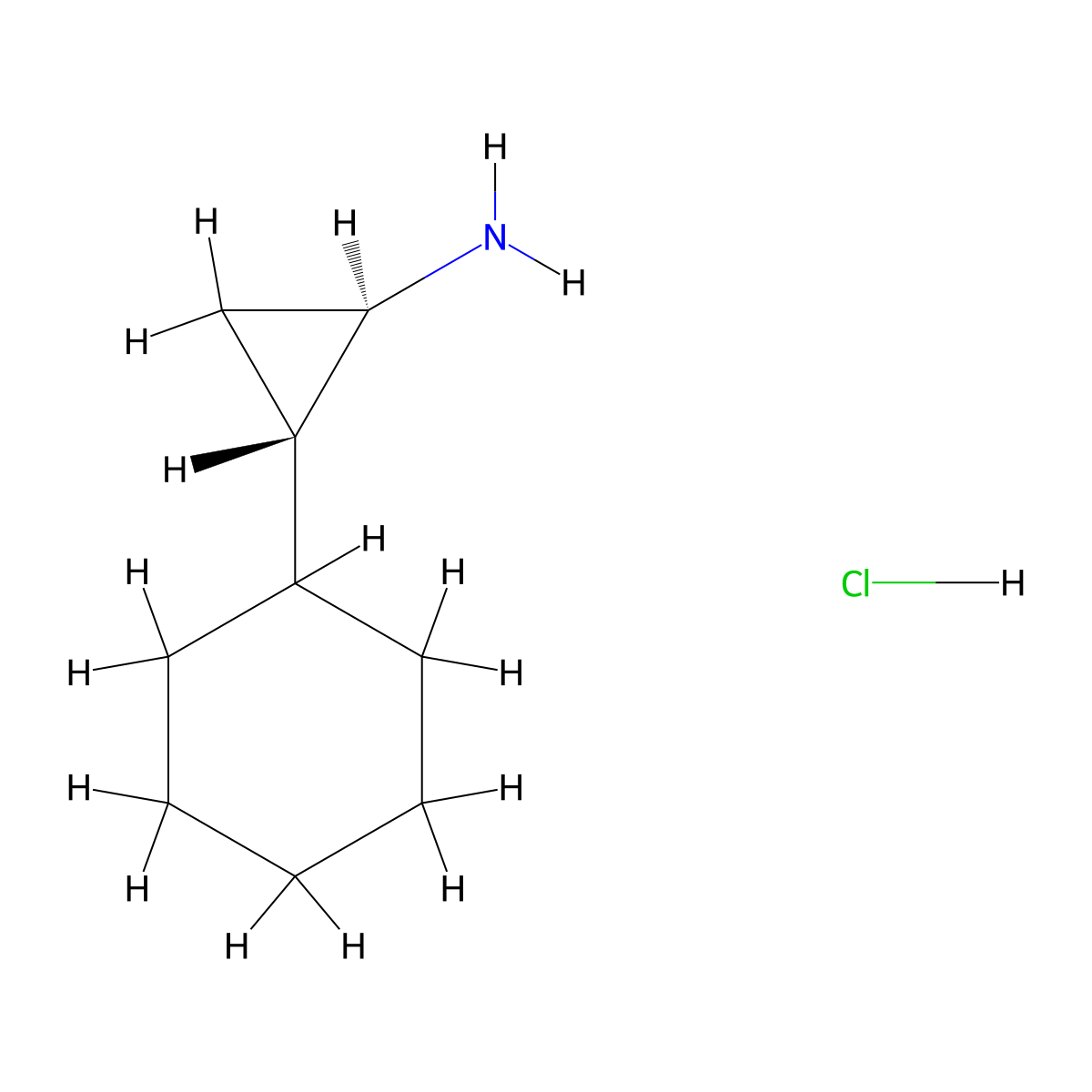 rac-(1R,2S)-2-cyclohexylcyclopropan-1-amine hydrochloride molecular structure, CAS 1158807-72-7