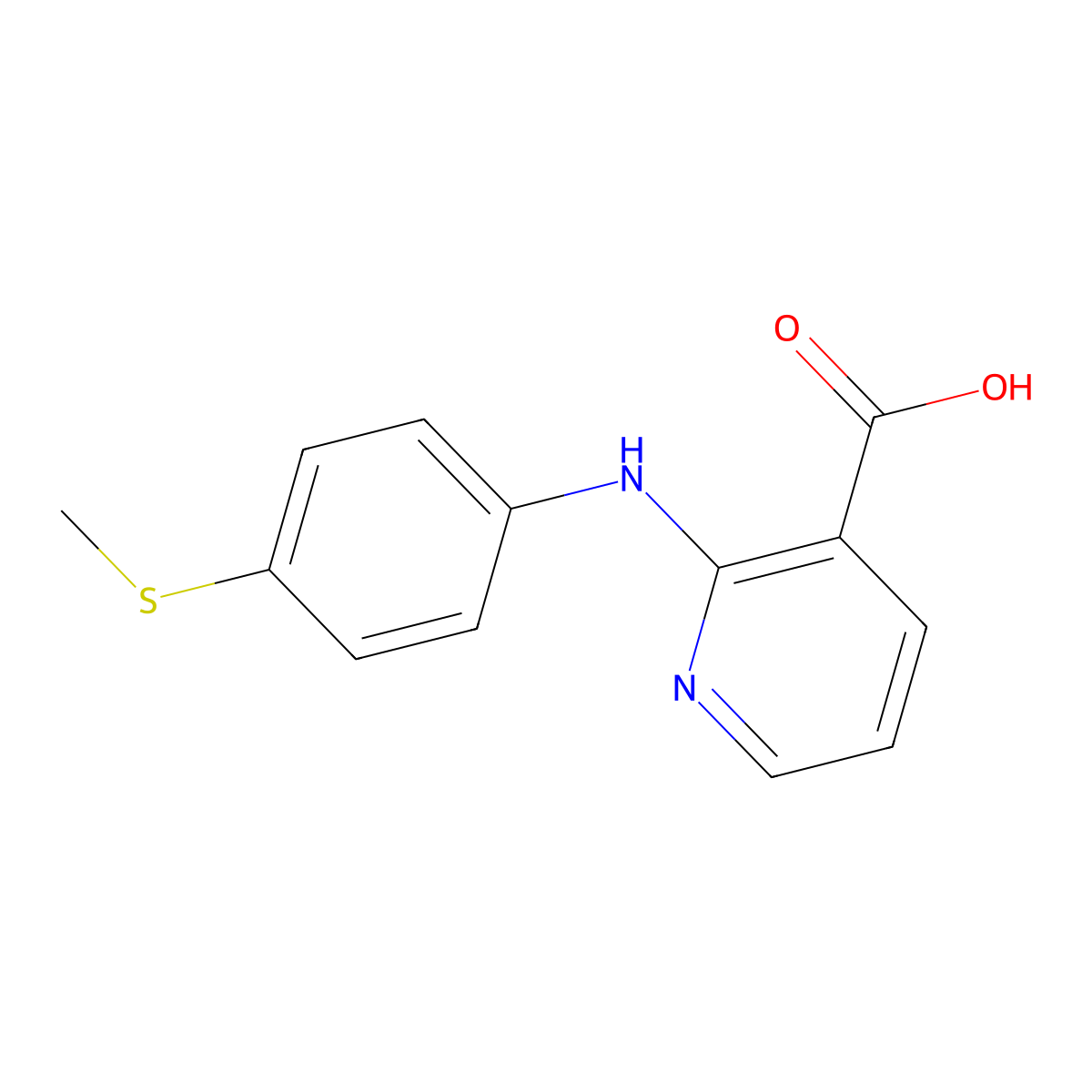 2-{[4-(Methylsulfanyl)phenyl]amino}pyridine-3-carboxylic acid molecular structure, CAS 115891-08-2