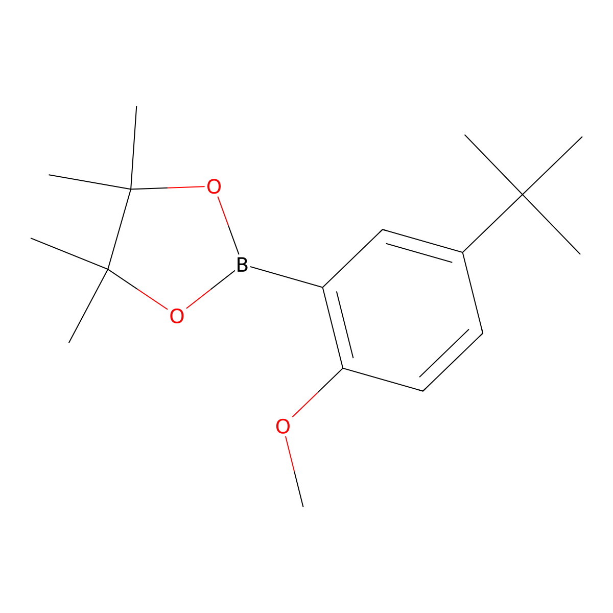 2-(5-(tert-Butyl)-2-methoxyphenyl)-4,4,5,5-tetramethyl-1,3,2-dioxaborolane molecular structure, CAS 1158910-45-2