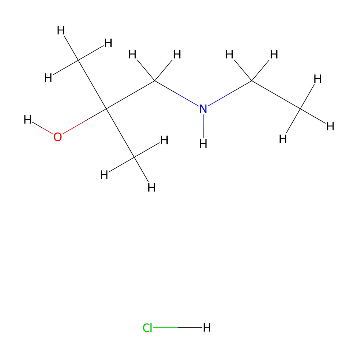 1-(Ethylamino)-2-methylpropan-2-ol hydrochloride molecular structure, CAS 115893-43-1