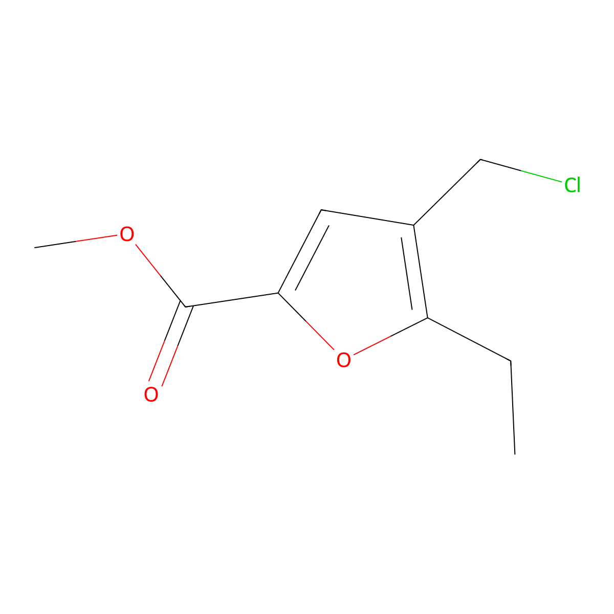 Methyl 4-(chloromethyl)-5-ethylfuran-2-carboxylate molecular structure, CAS 115893-50-0