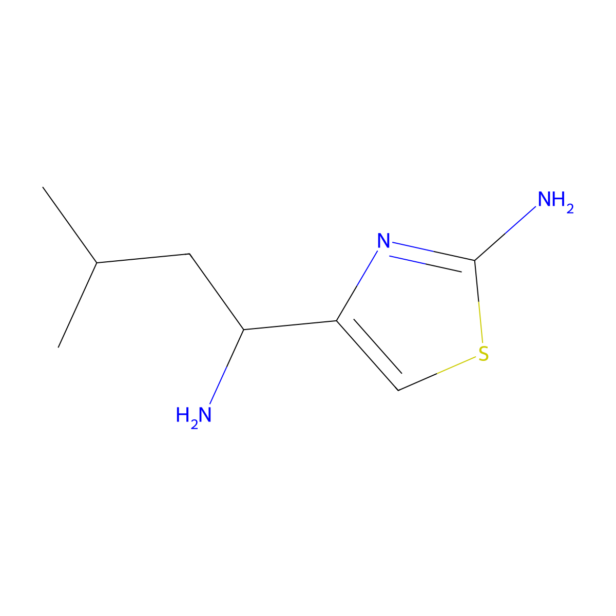 4-[(1S)-1-amino-3-methylbutyl]-1,3-thiazol-2-amine molecular structure, CAS 115894-55-8