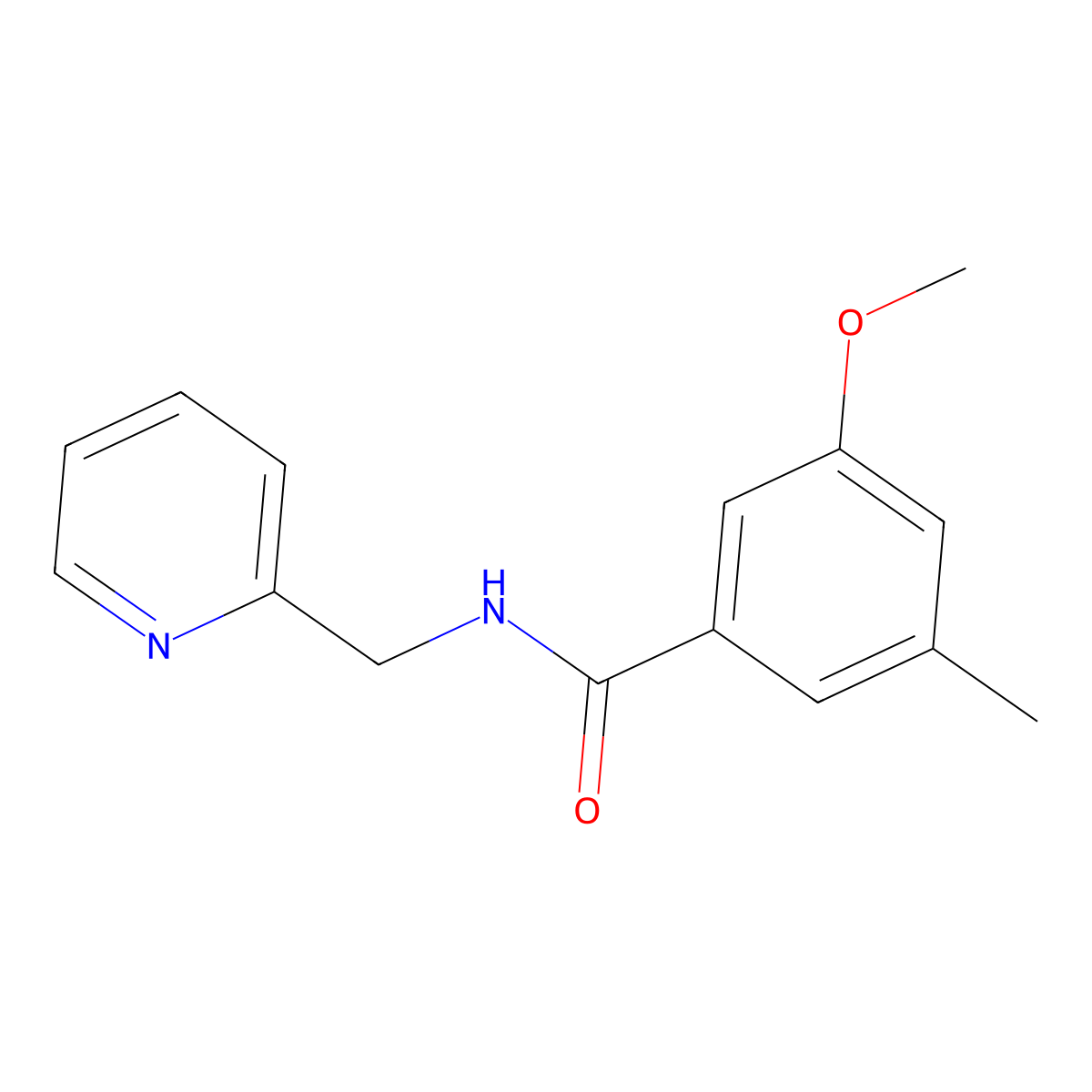 3-Methoxy-5-methyl-N-(2-pyridinylmethyl)benzamide molecular structure, CAS 1158949-11-1