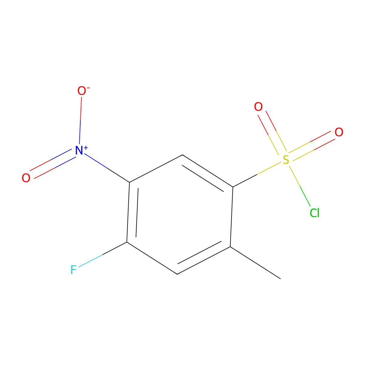 4-Fluoro-2-methyl-5-nitrobenzene-1-sulfonyl chloride molecular structure, CAS 1158953-95-7