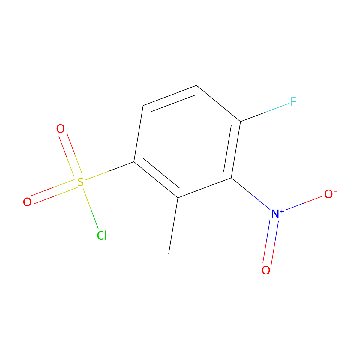 4-Fluoro-2-methyl-3-nitrobenzenesulfonyl chloride molecular structure, CAS 1158953-96-8