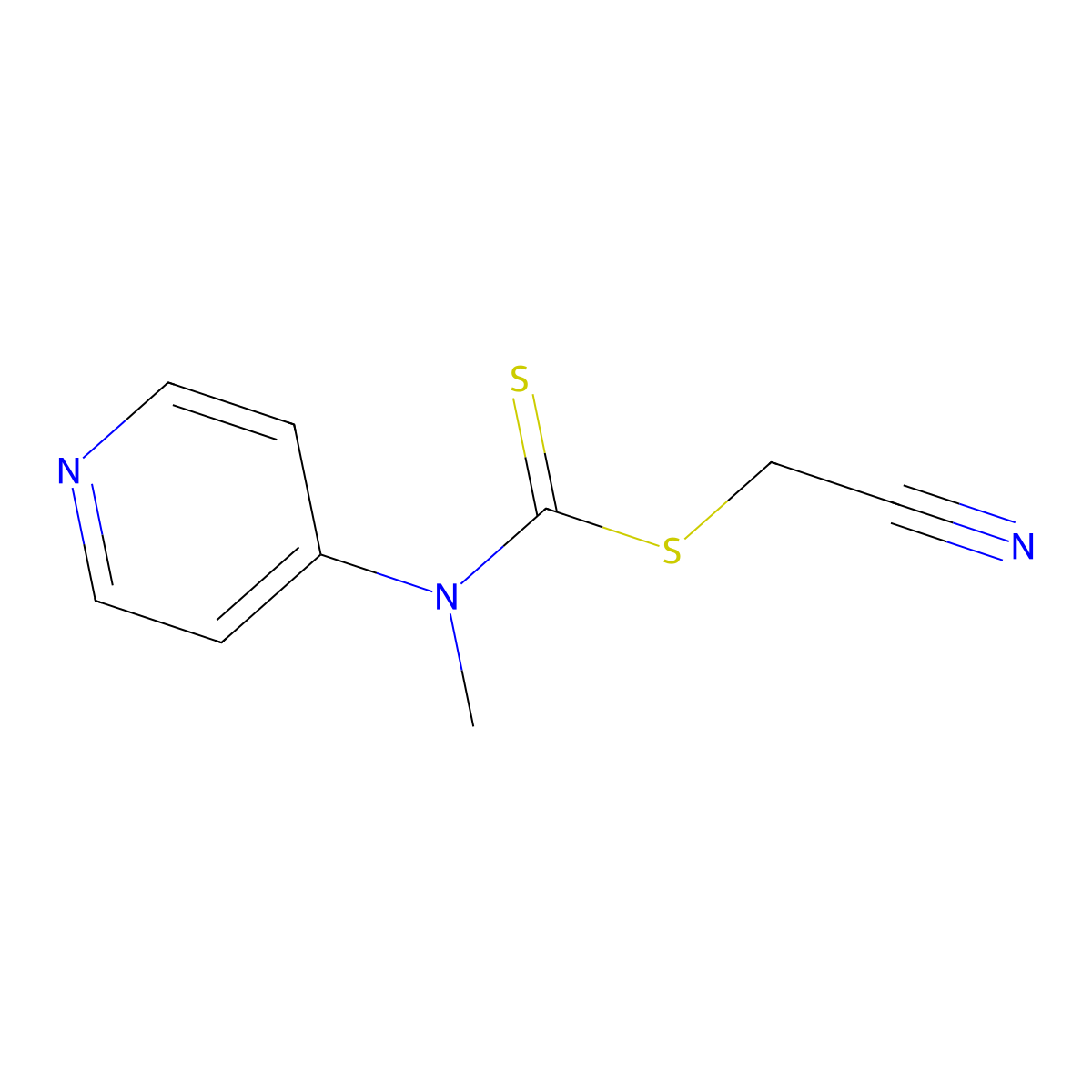 Cyanomethyl methyl(4-pyridyl)carbamodithioate molecular structure, CAS 1158958-89-4