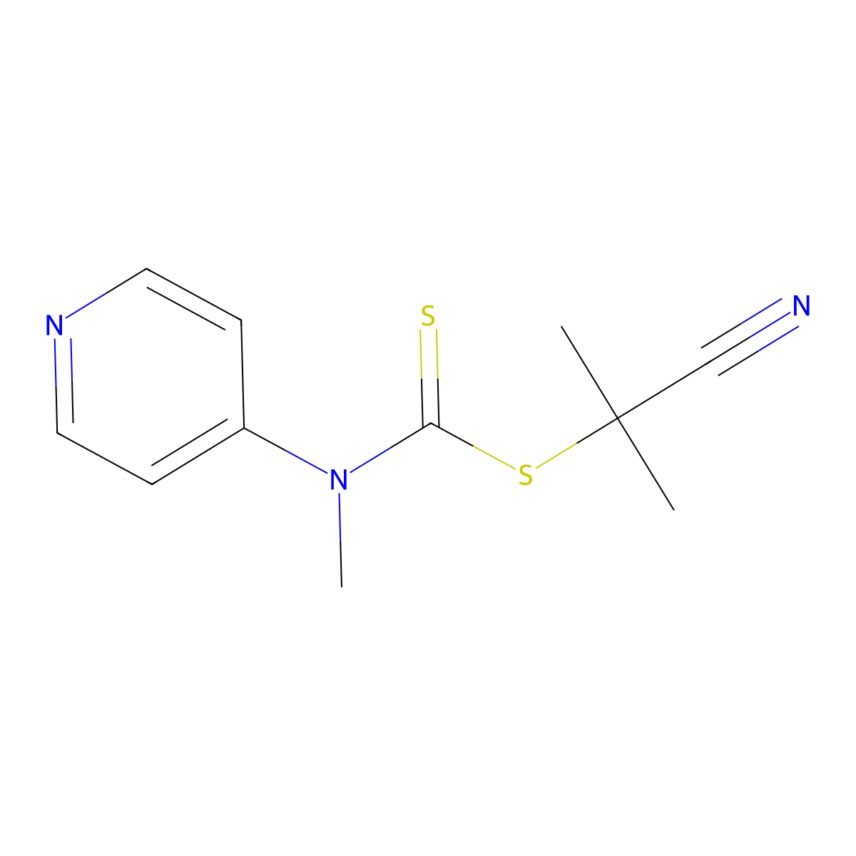 2-Cyanopropan-2-yl methyl(pyridin-4-yl)carbamodithioate molecular structure, CAS 1158958-96-3
