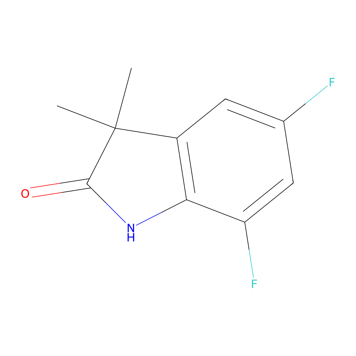 5,7-difluoro-3,3-dimethyl-2,3-dihydro-1H-indol-2-one molecular structure, CAS 1158973-94-4