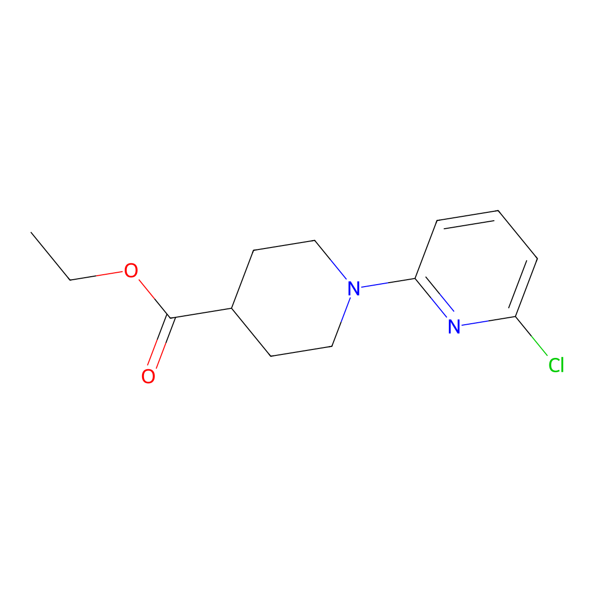 Ethyl 1-(6-chloropyridin-2-yl)piperidine-4-carboxylate molecular structure, CAS 1158984-51-0