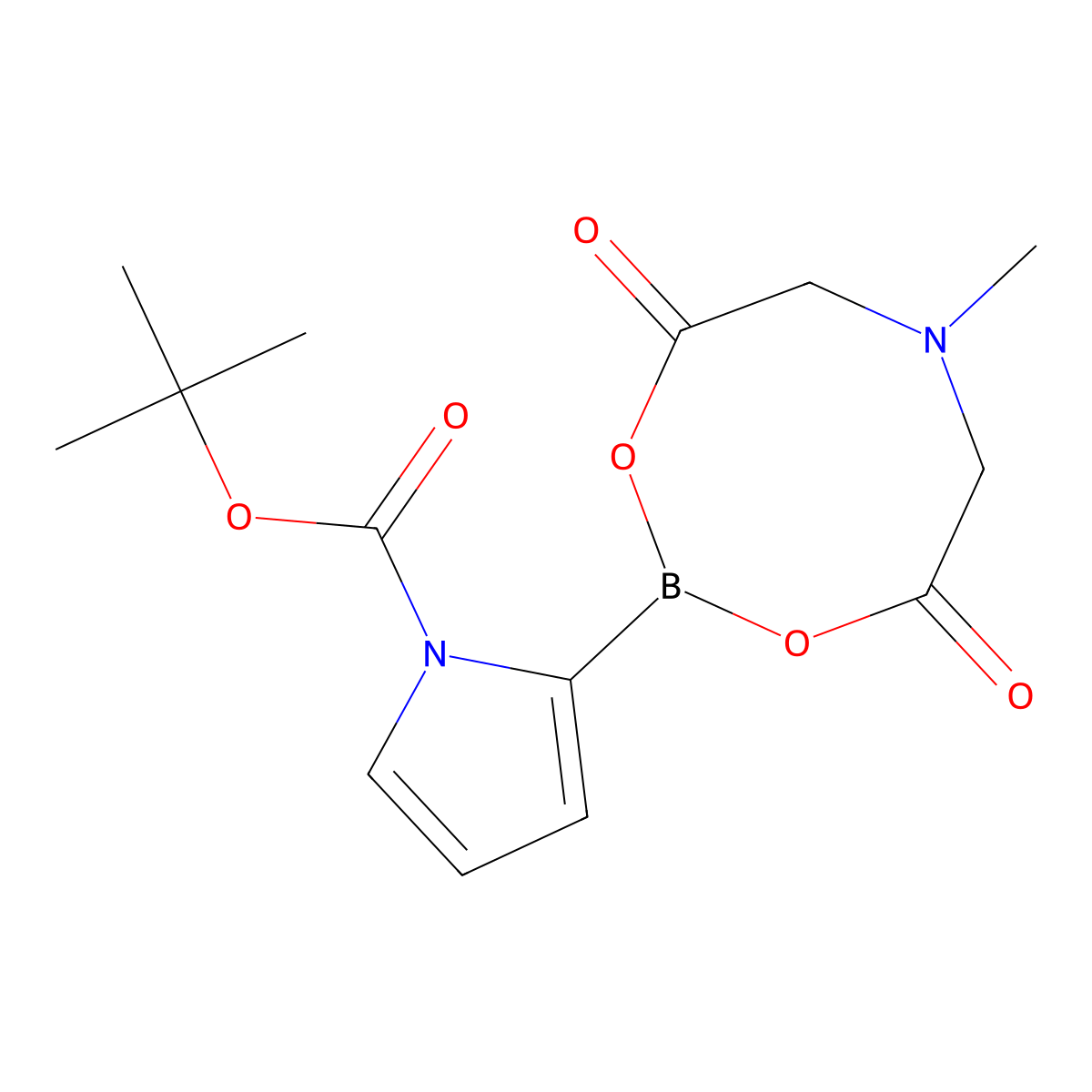 tert-Butyl 2-(6-methyl-4,8-dioxo-1,3,6,2-dioxazaborocan-2-yl)-1H-pyrrole-1-carboxylate molecular structure, CAS 1158984-94-1