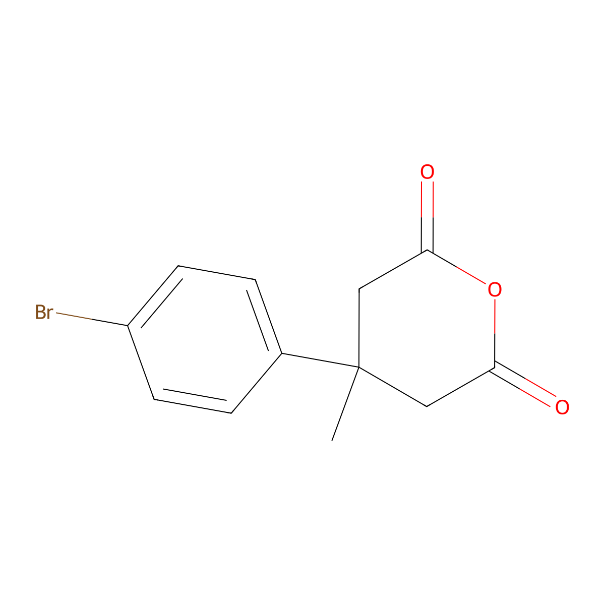 4-(4-Bromophenyl)-4-methyloxane-2,6-dione molecular structure, CAS 1158997-05-7