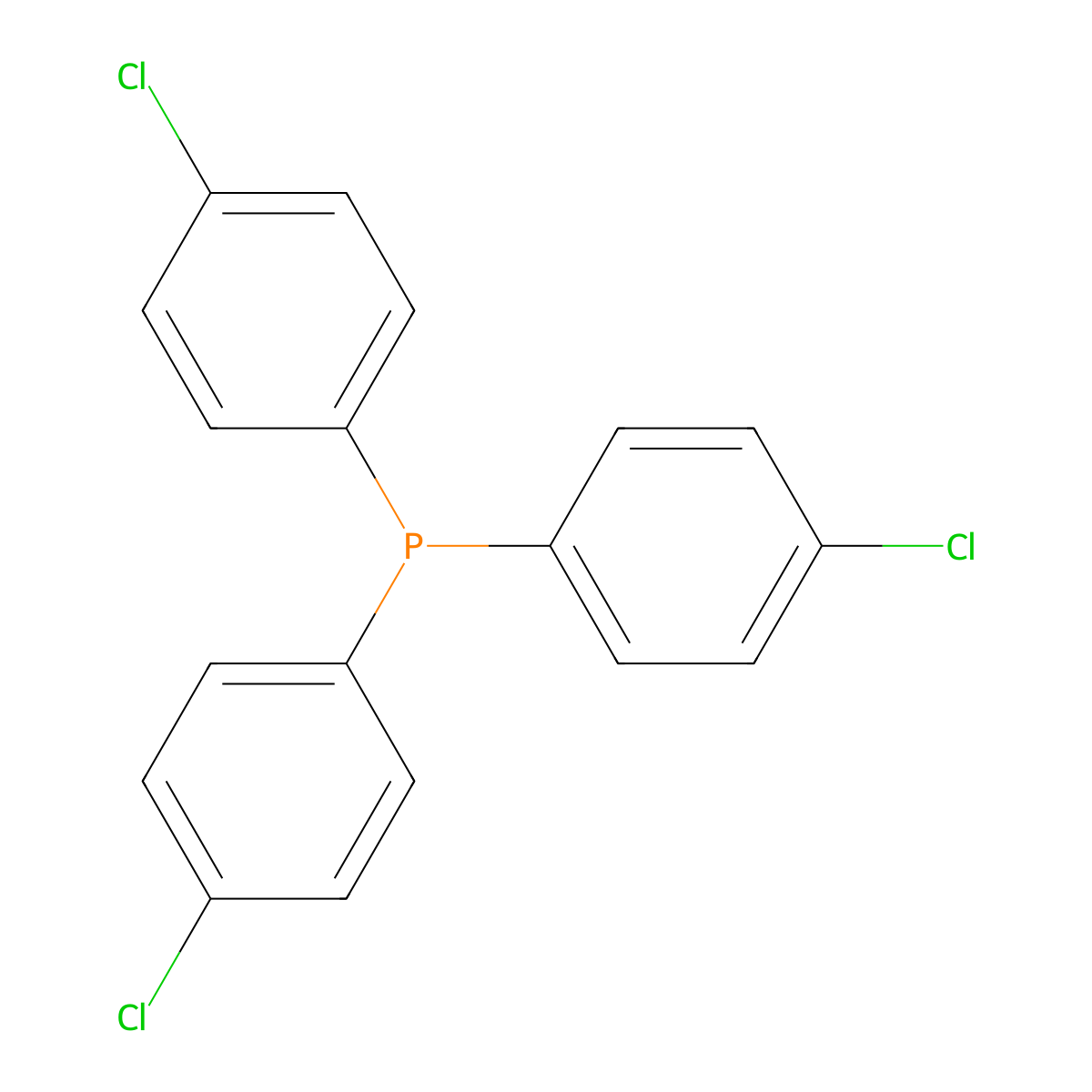 Tris(4-chlorophenyl)phosphine molecular structure, CAS 1159-54-2