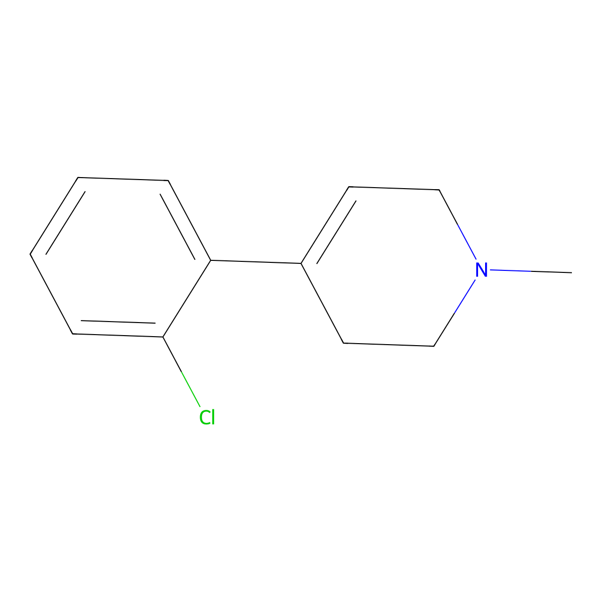 4-(2-Chlorophenyl)-1-methyl-1,2,3,6-tetrahydropyridine molecular structure, CAS 115900-05-5